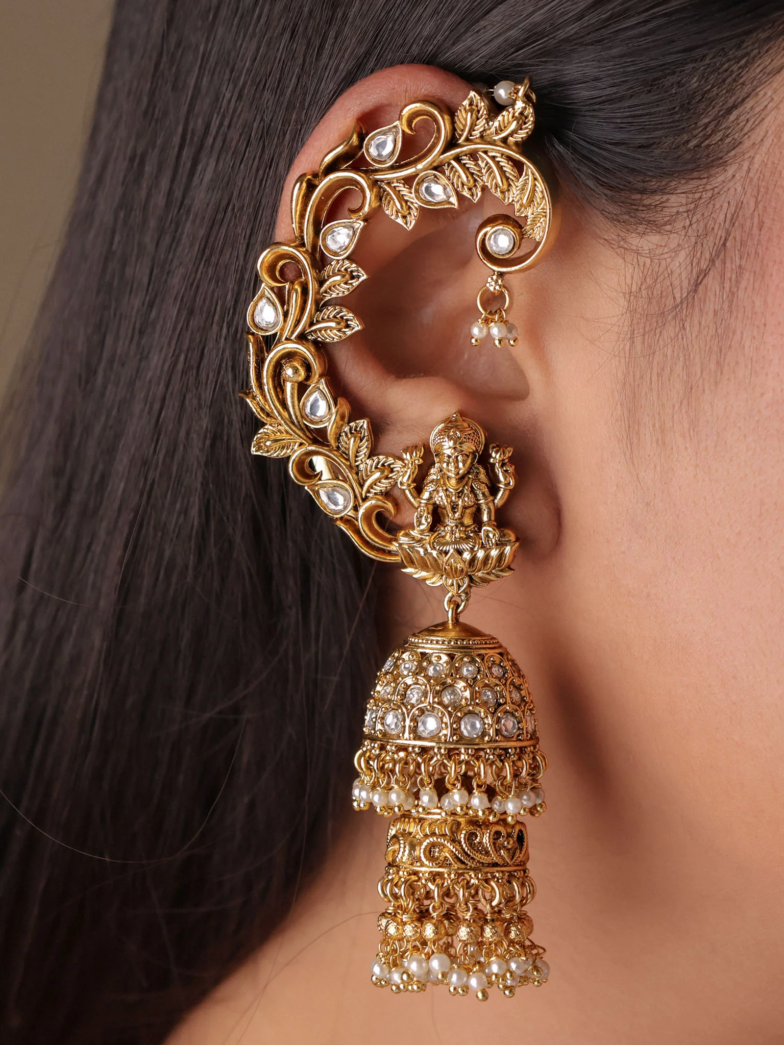 Heritage Temple EarCuff Jhumka - Image 4