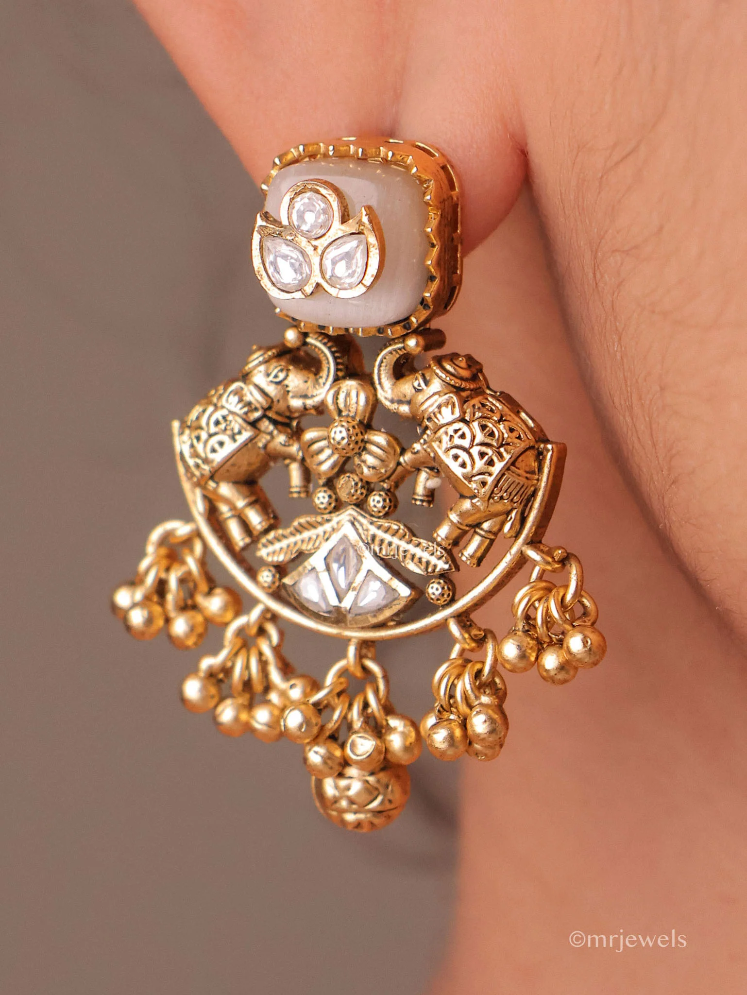 Heritage Kundan Pearl Necklace Set - Image 2