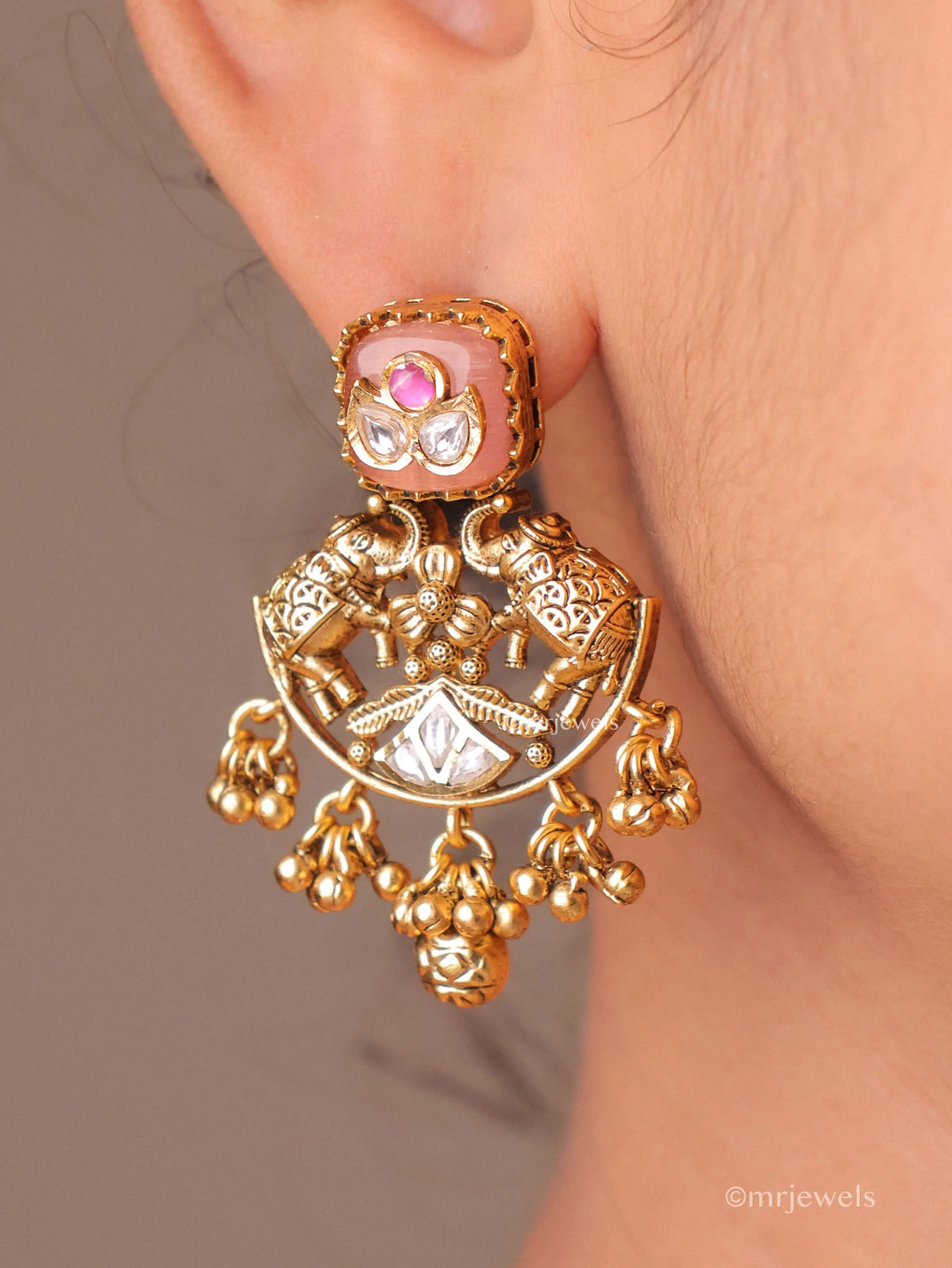 Heritage Kundan Pearl Necklace Set - Image 6