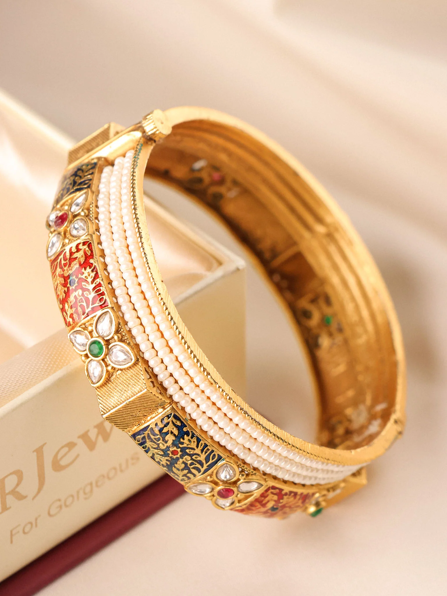 Heritage Meenakari Pearl Kada