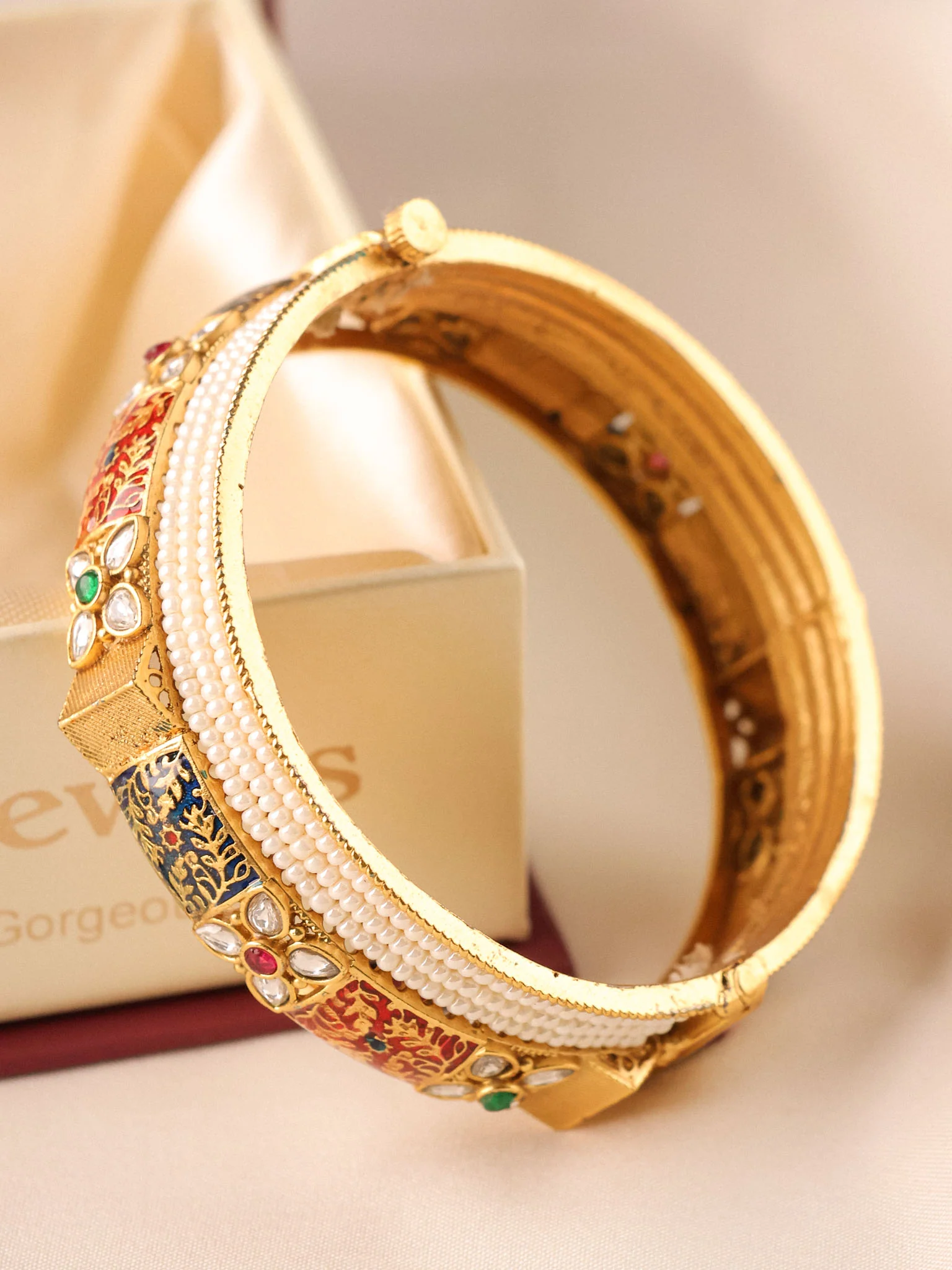 Heritage Meenakari Pearl Kada - Image 3