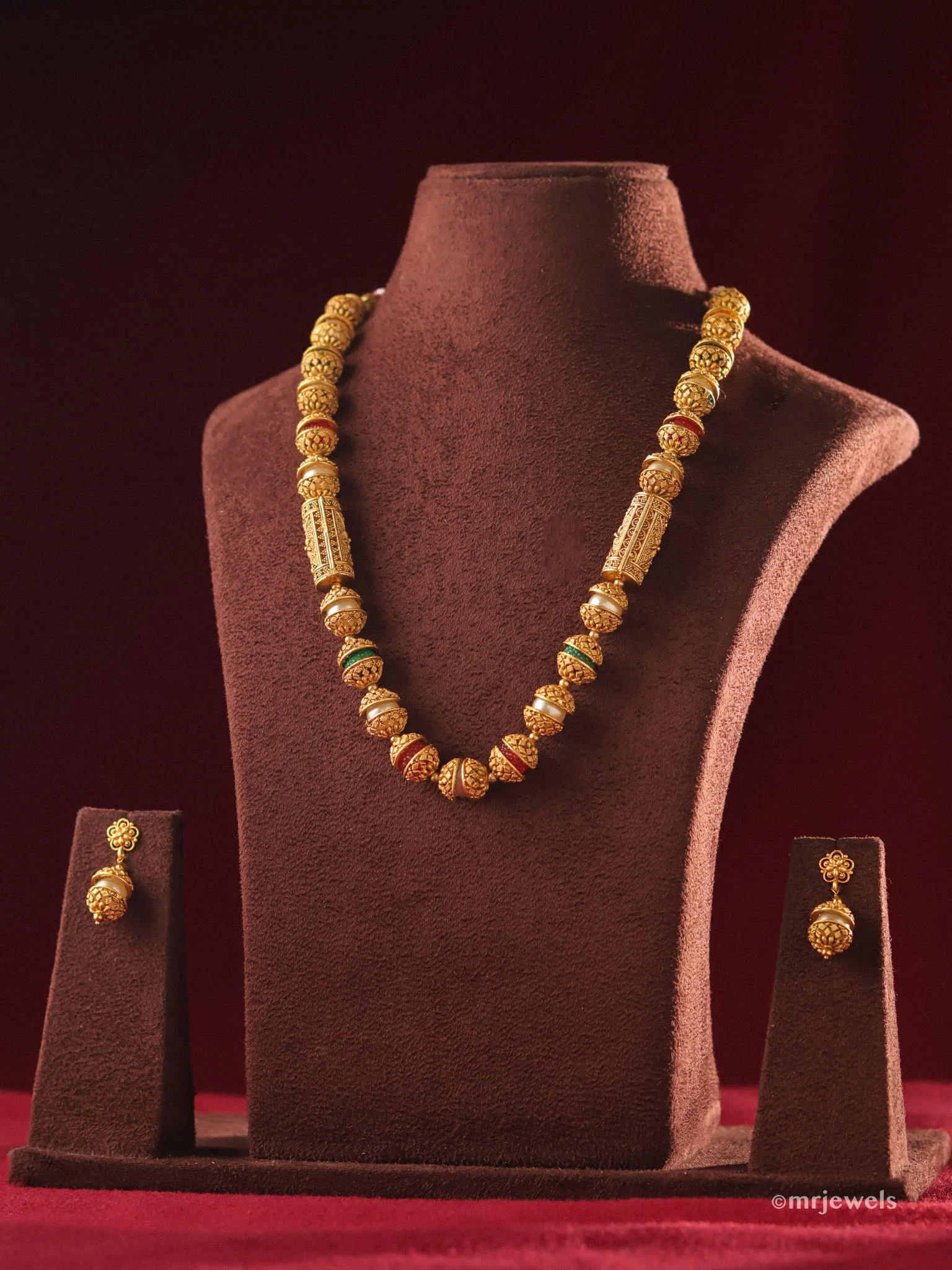 Heritage Nakshi Gold Beaded Mala Set