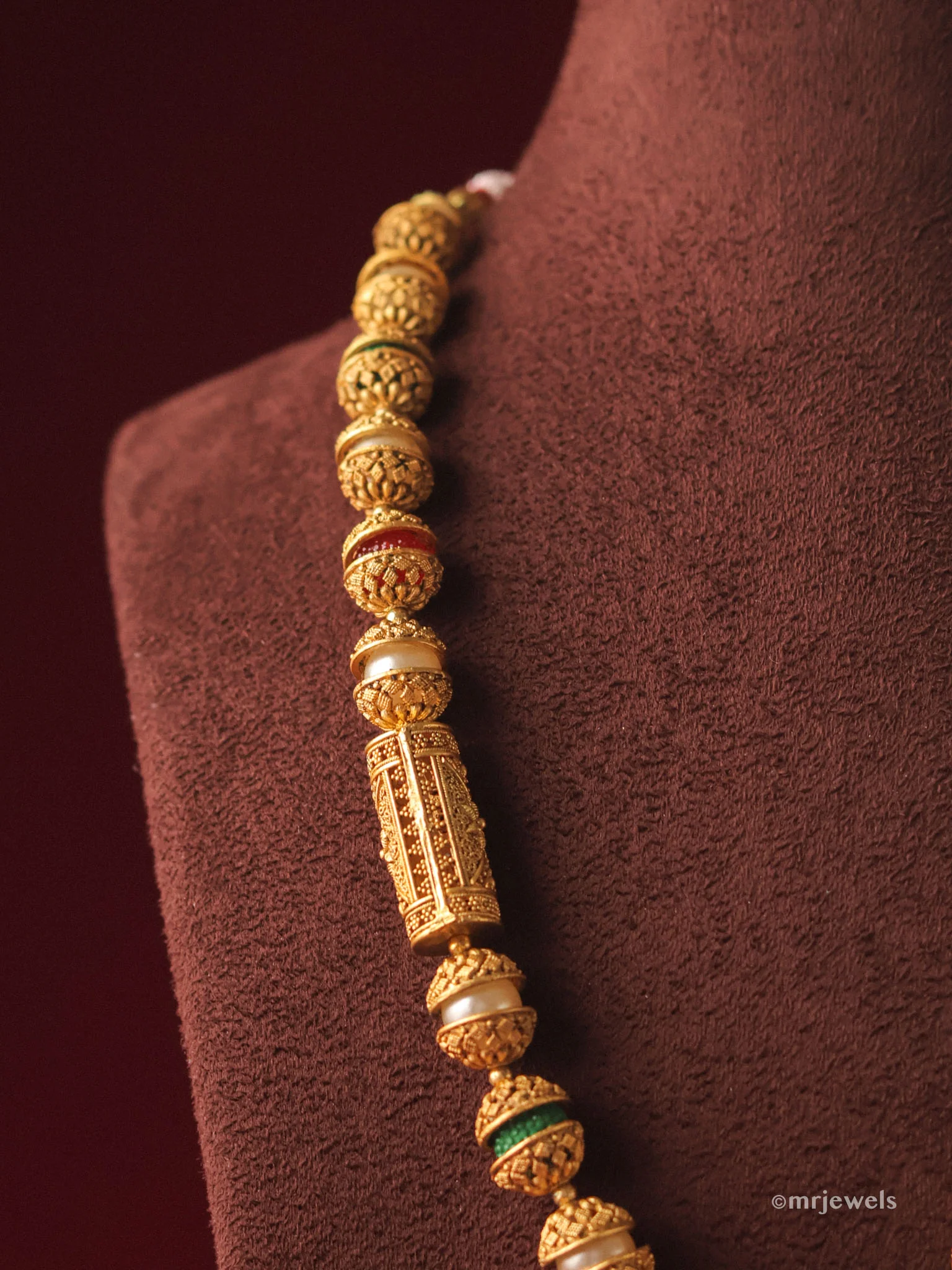 Heritage Nakshi Gold Beaded Mala Set - Image 2