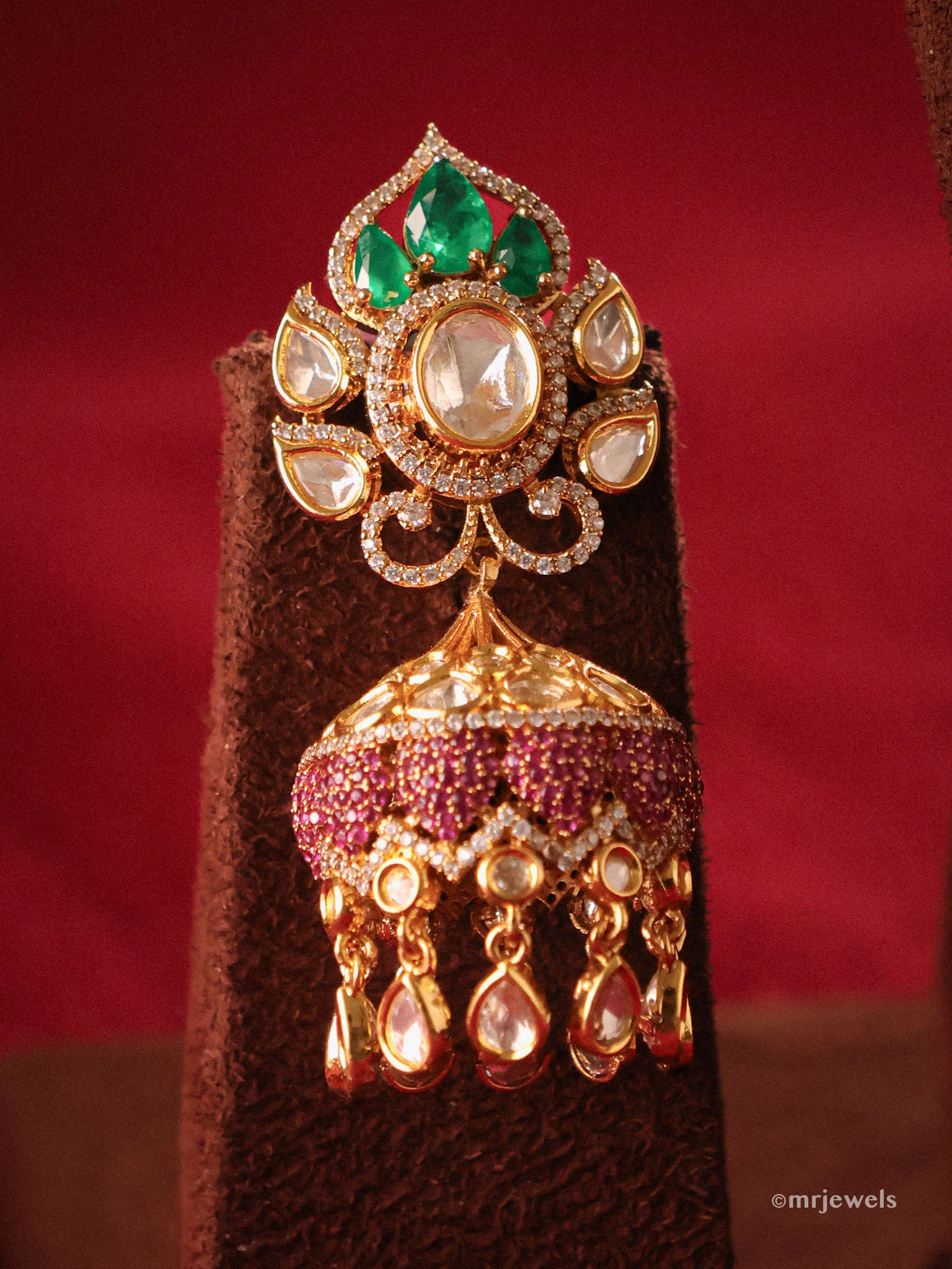 Heritage Ruby Studded Designer Necklace - Image 3