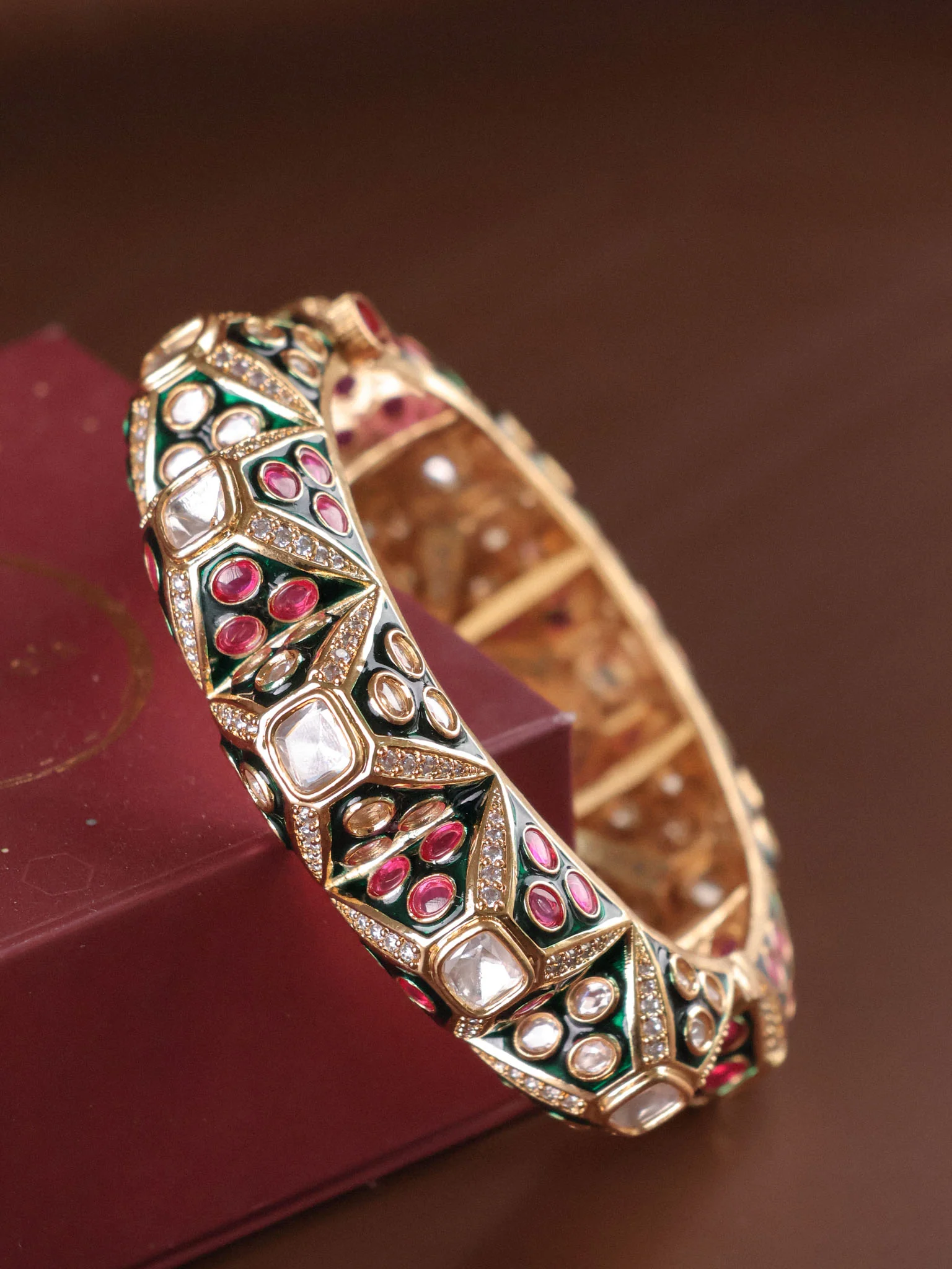 Imperial Meenakari Polki Kada