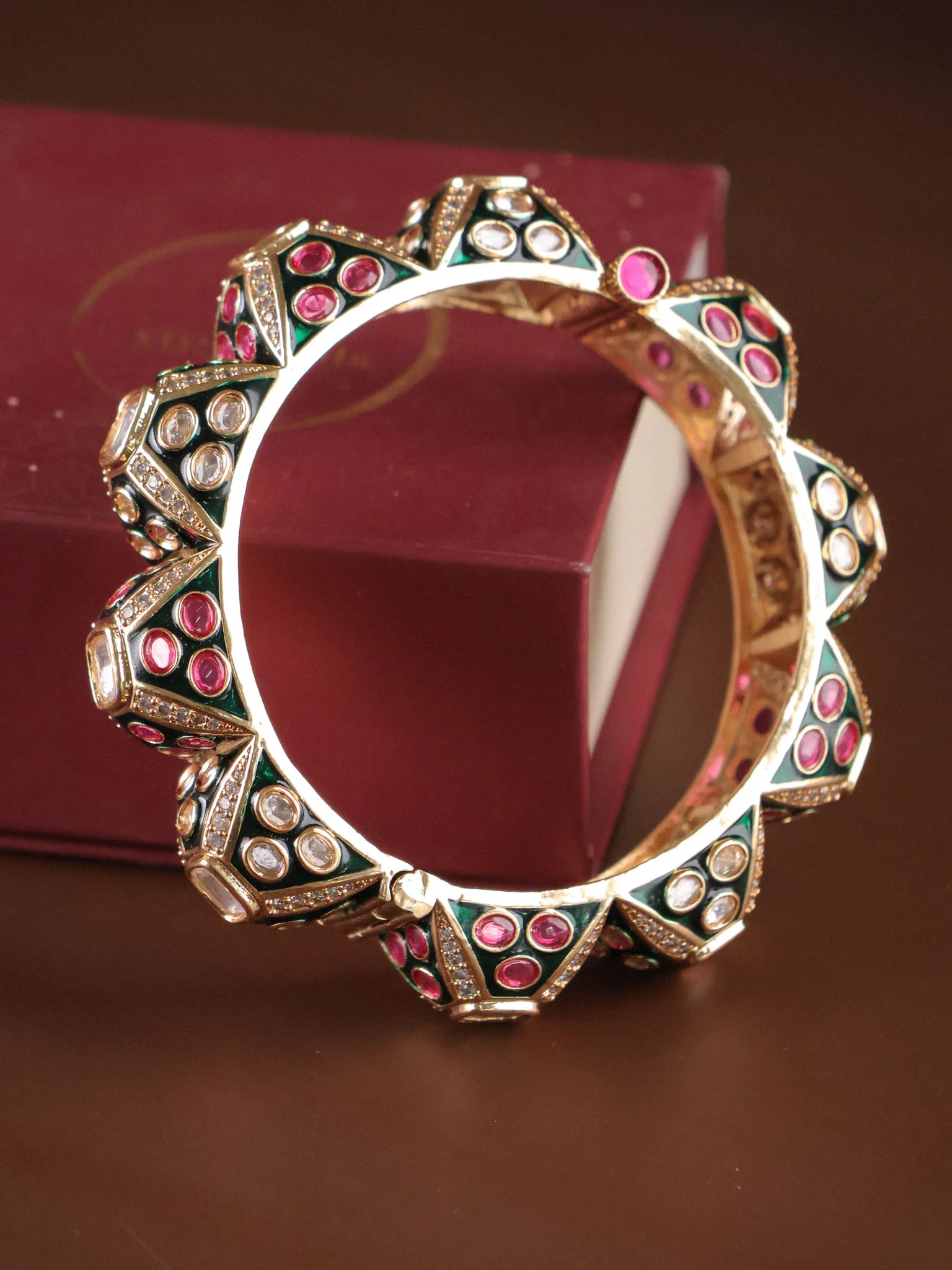 Imperial Meenakari Polki Kada - Image 2