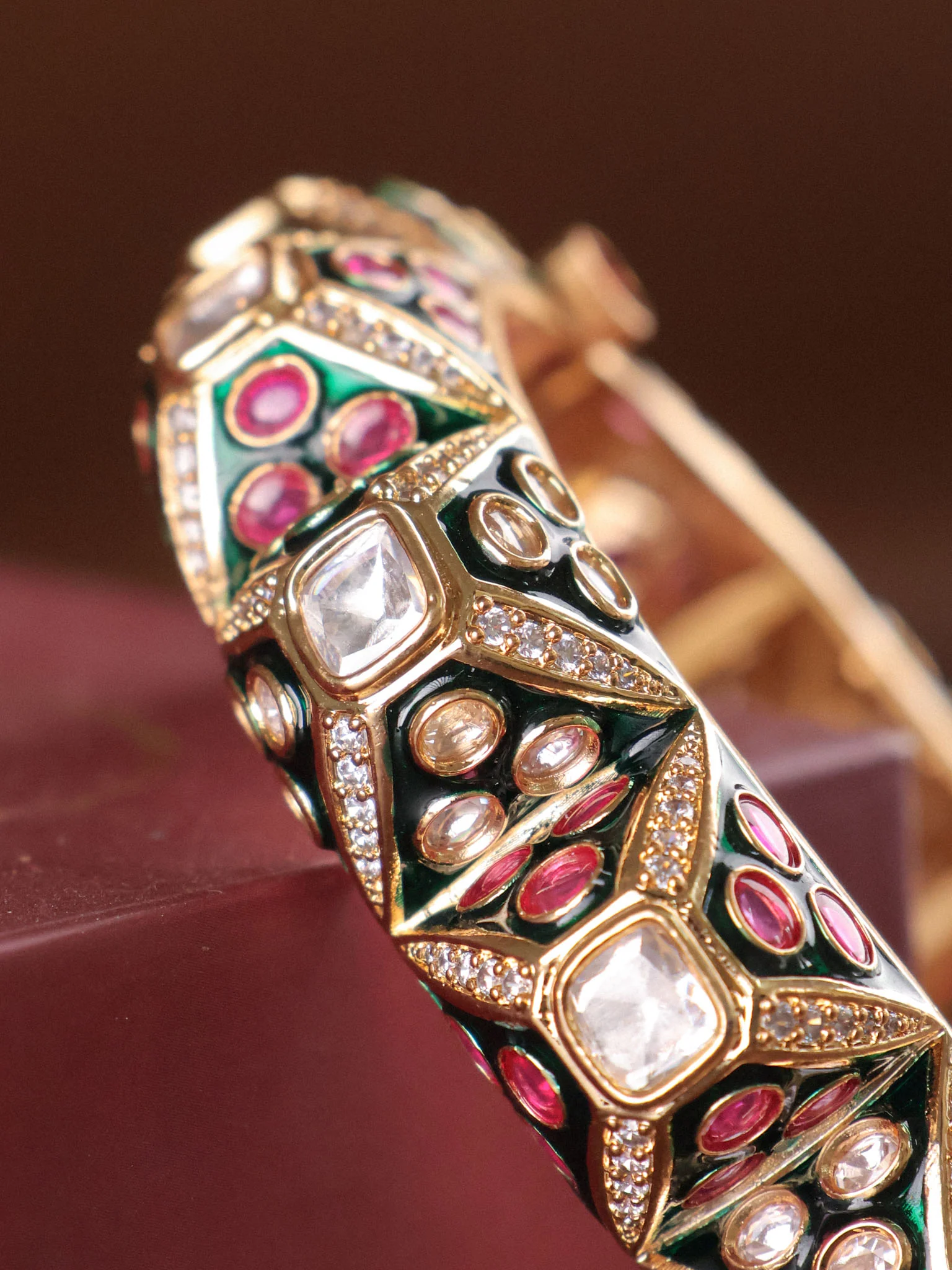 Imperial Meenakari Polki Kada - Image 3