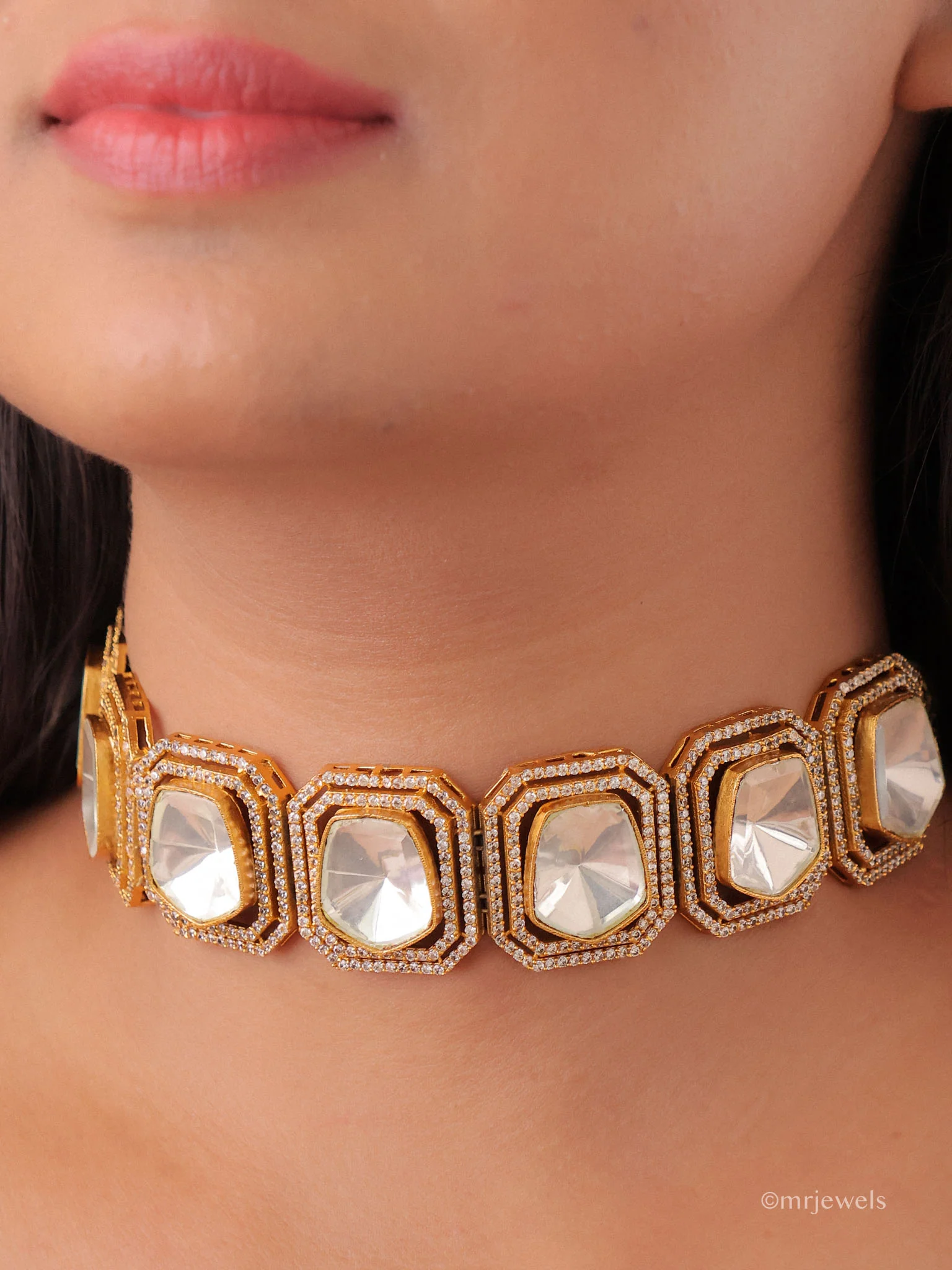 Iraaya Statement Polki Choker Set - Image 2