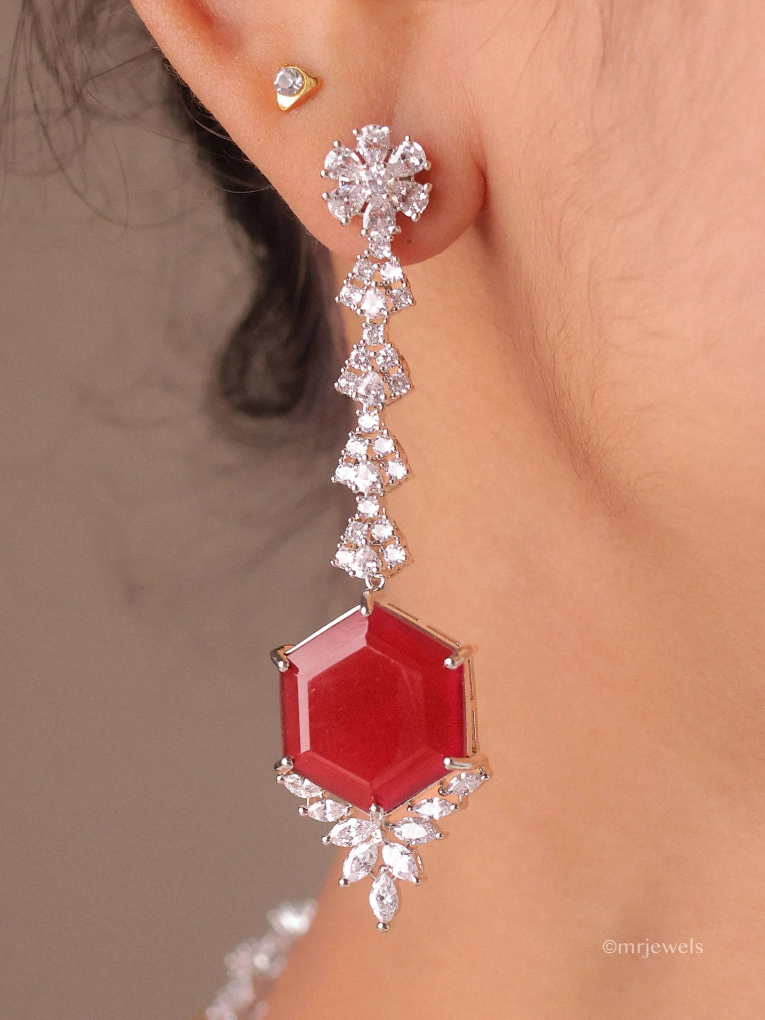 Ishani Statement American Diamond Necklace Set - Image 3