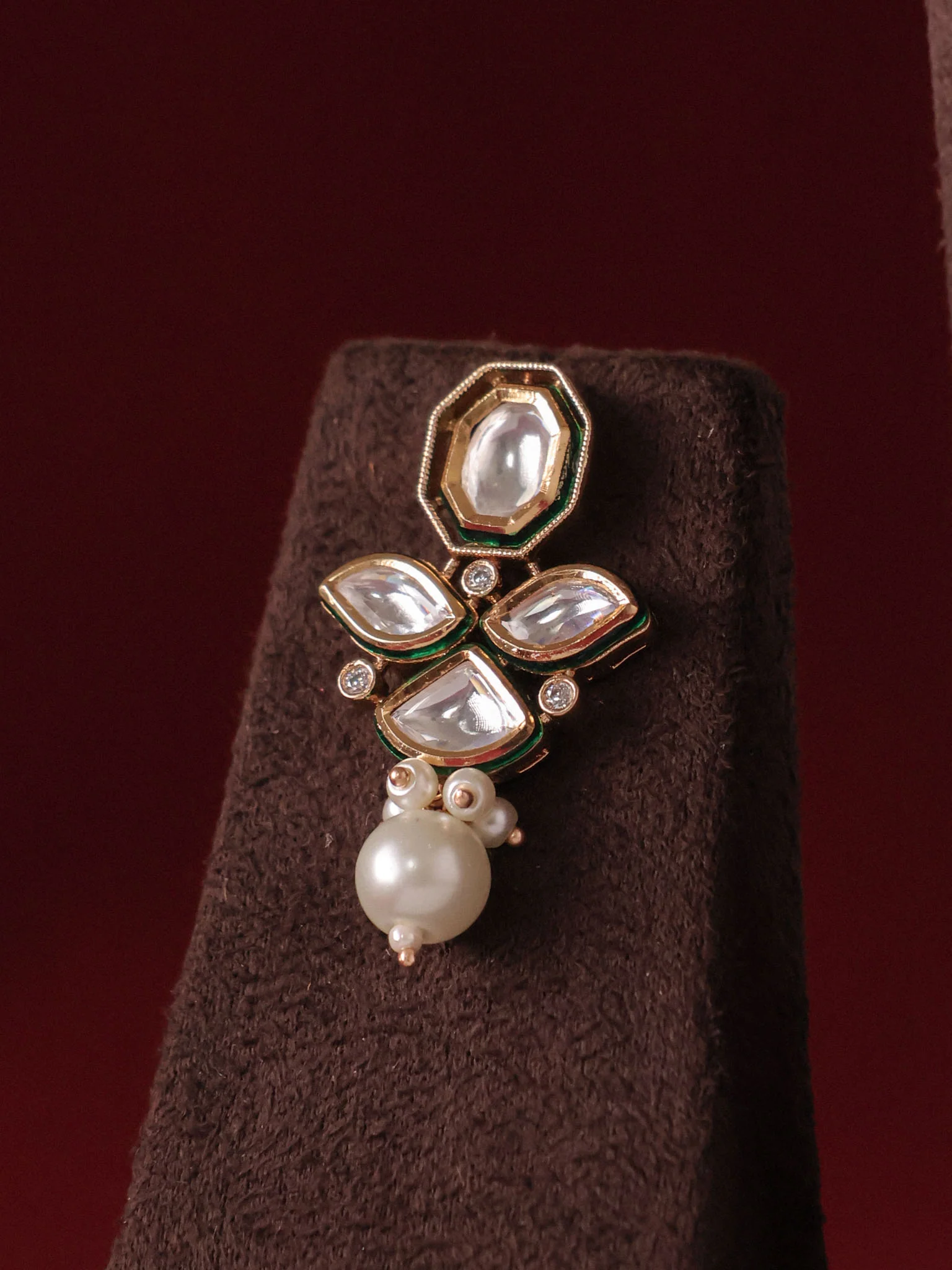 Jharna Polki Pearl Pendant Set - Image 3
