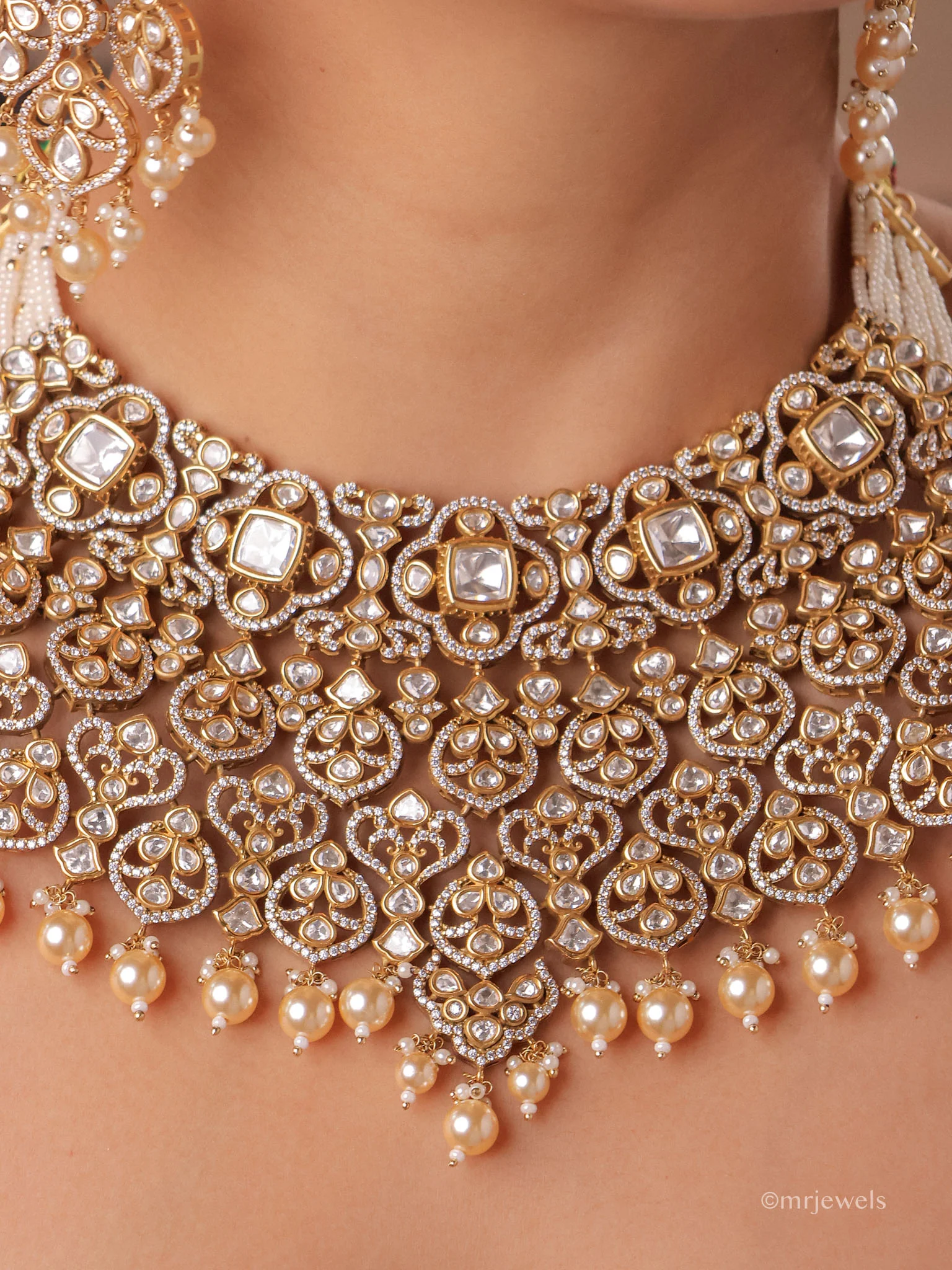 Kaavya Luxe Pearl Collar Choker Set - Image 2