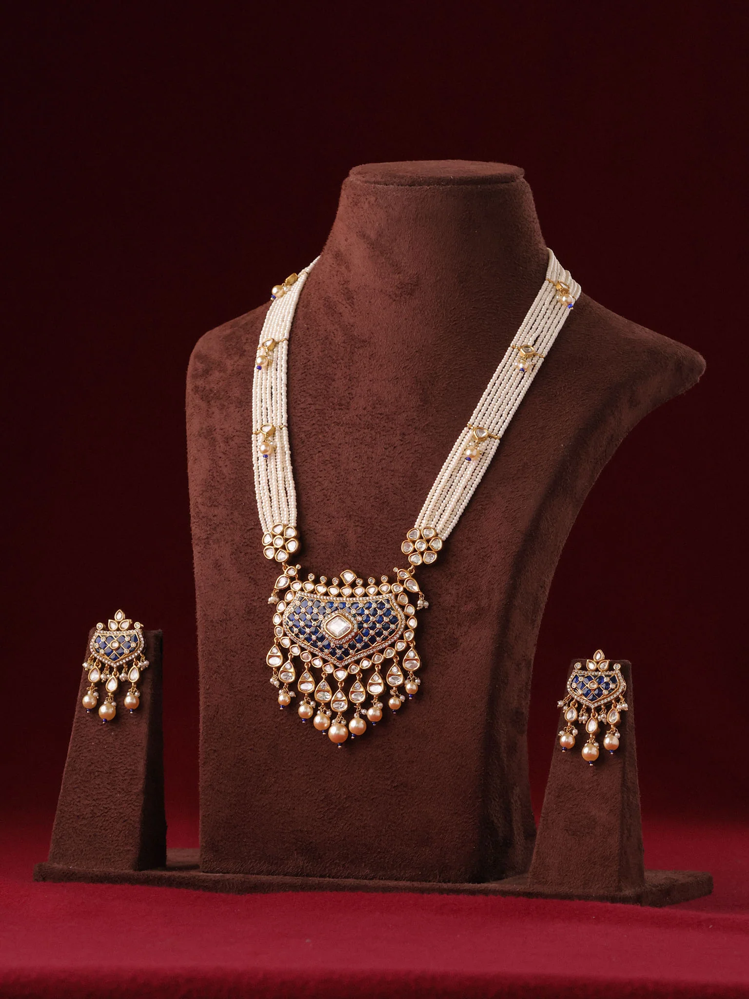 Kairava Heirloom Kundan Necklace Set - Image 7
