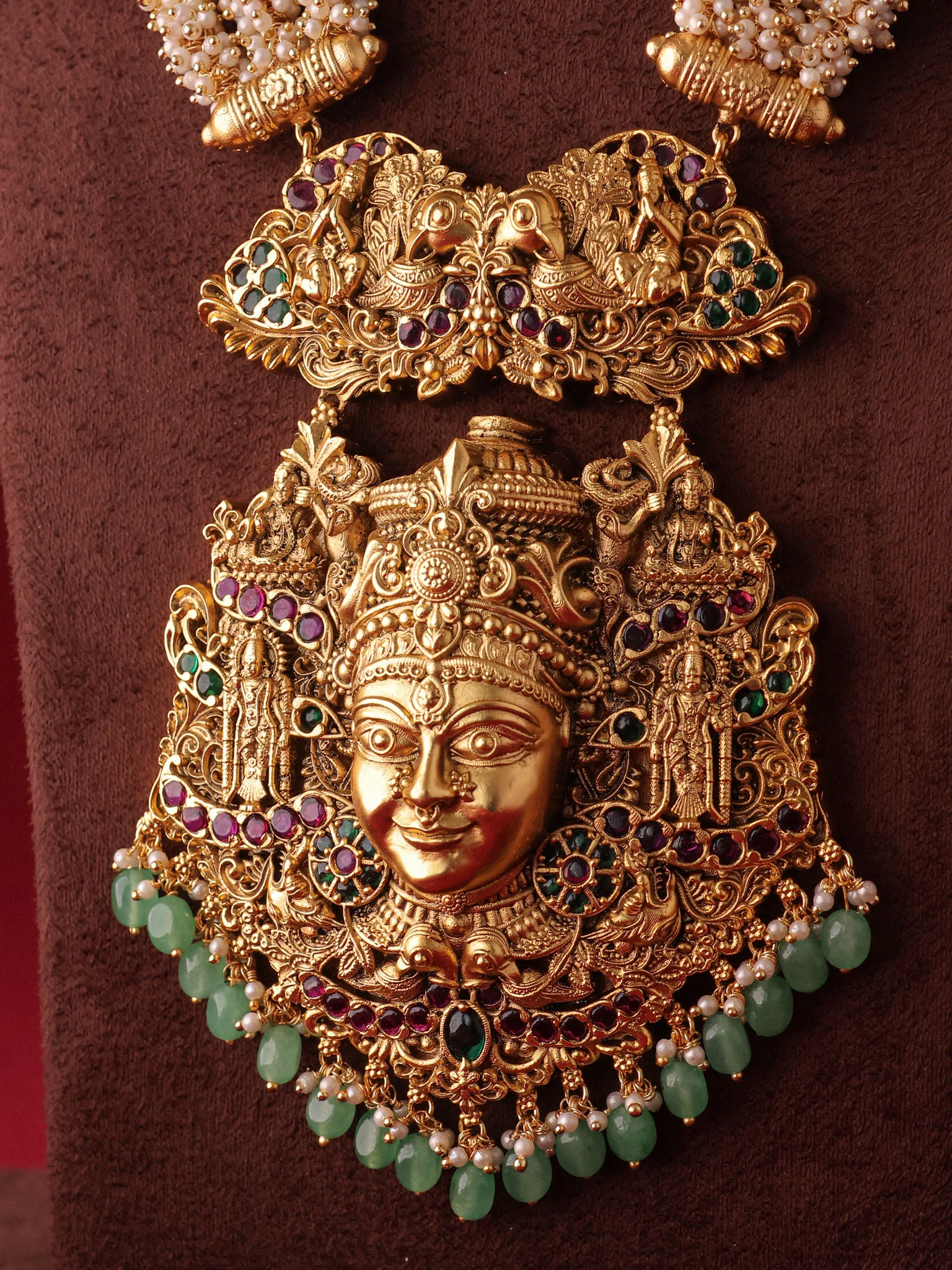 Kairavi Temple Pearl Necklace - Image 2