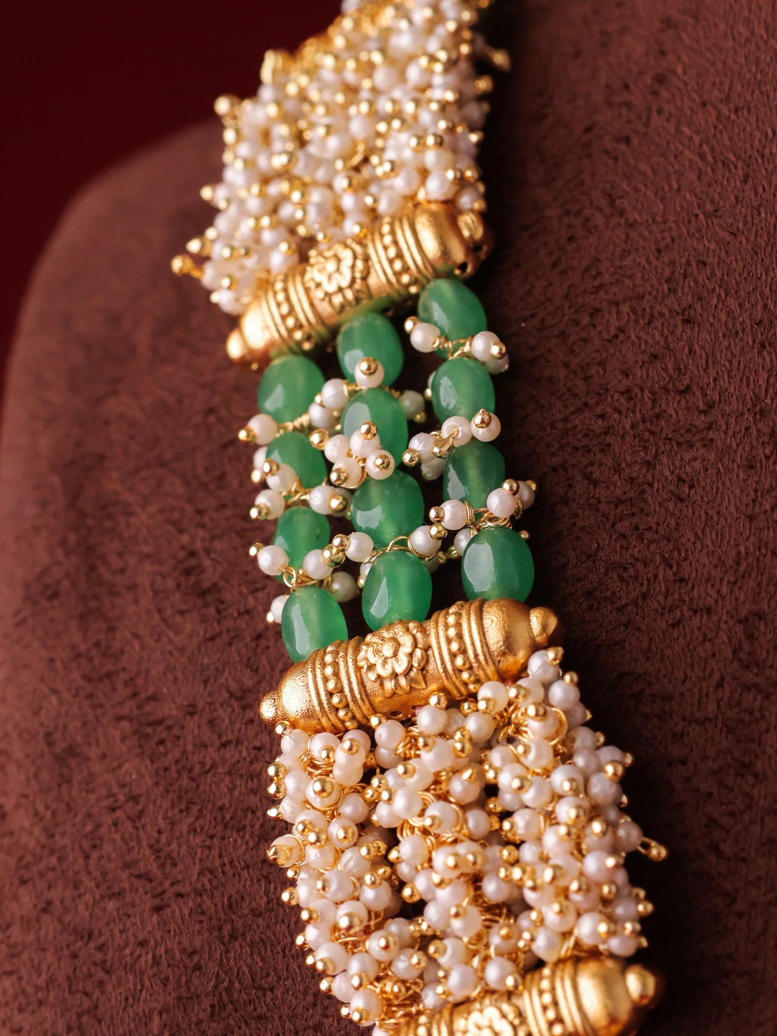 Kairavi Temple Pearl Necklace - Image 3