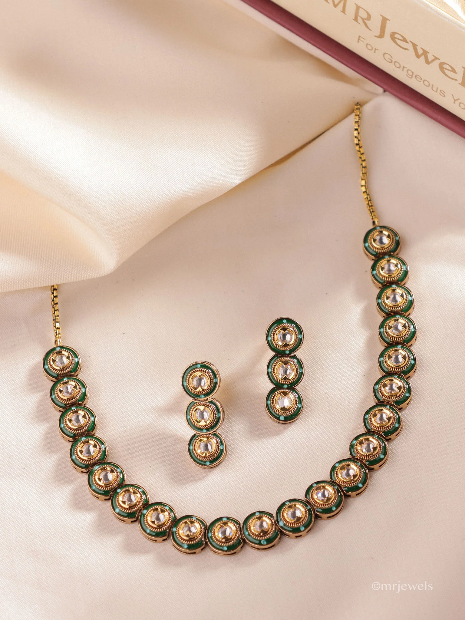 Kavisha Polki Necklace Set - Image 4