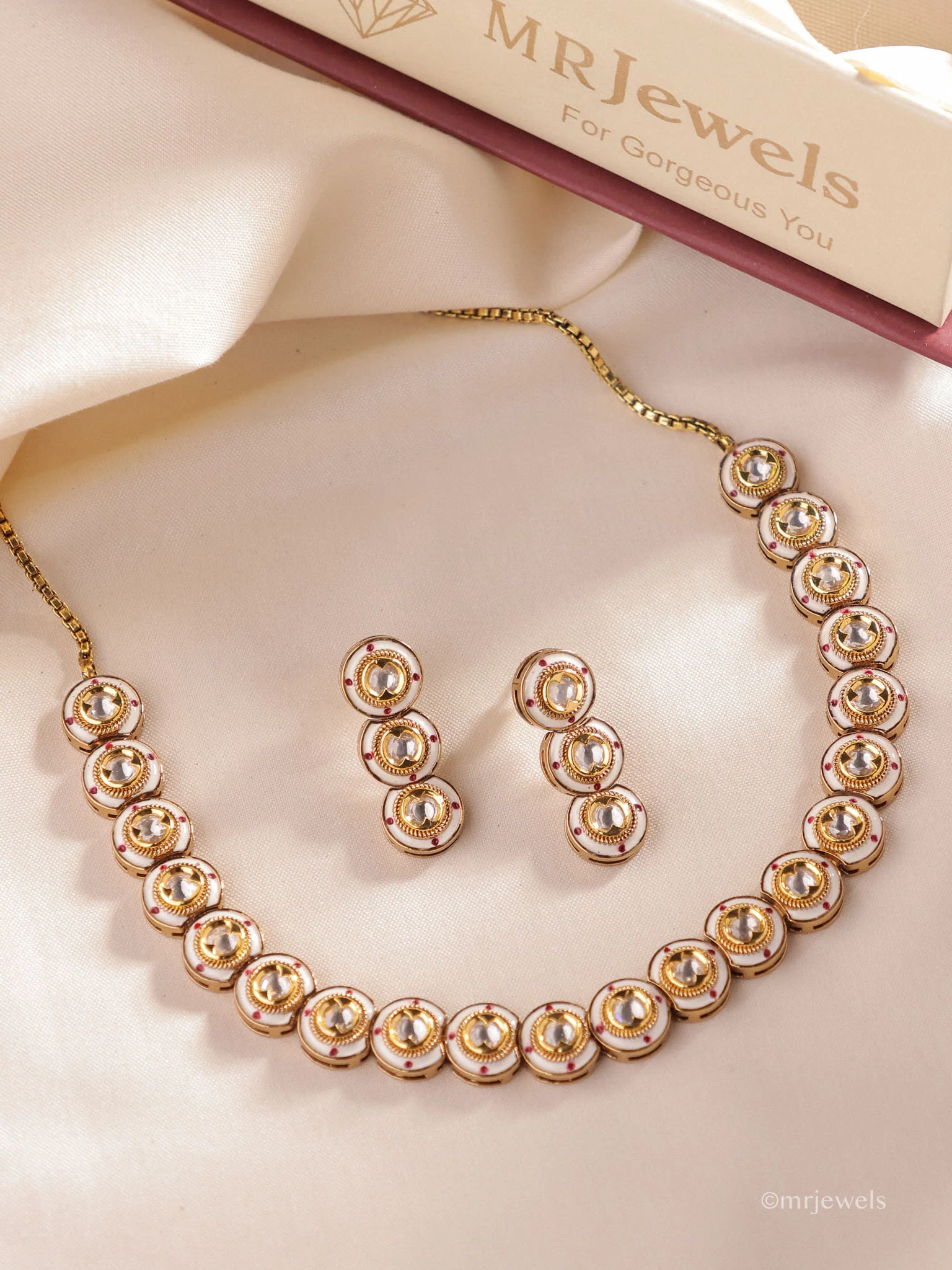 Kavisha Polki Necklace Set - Image 8