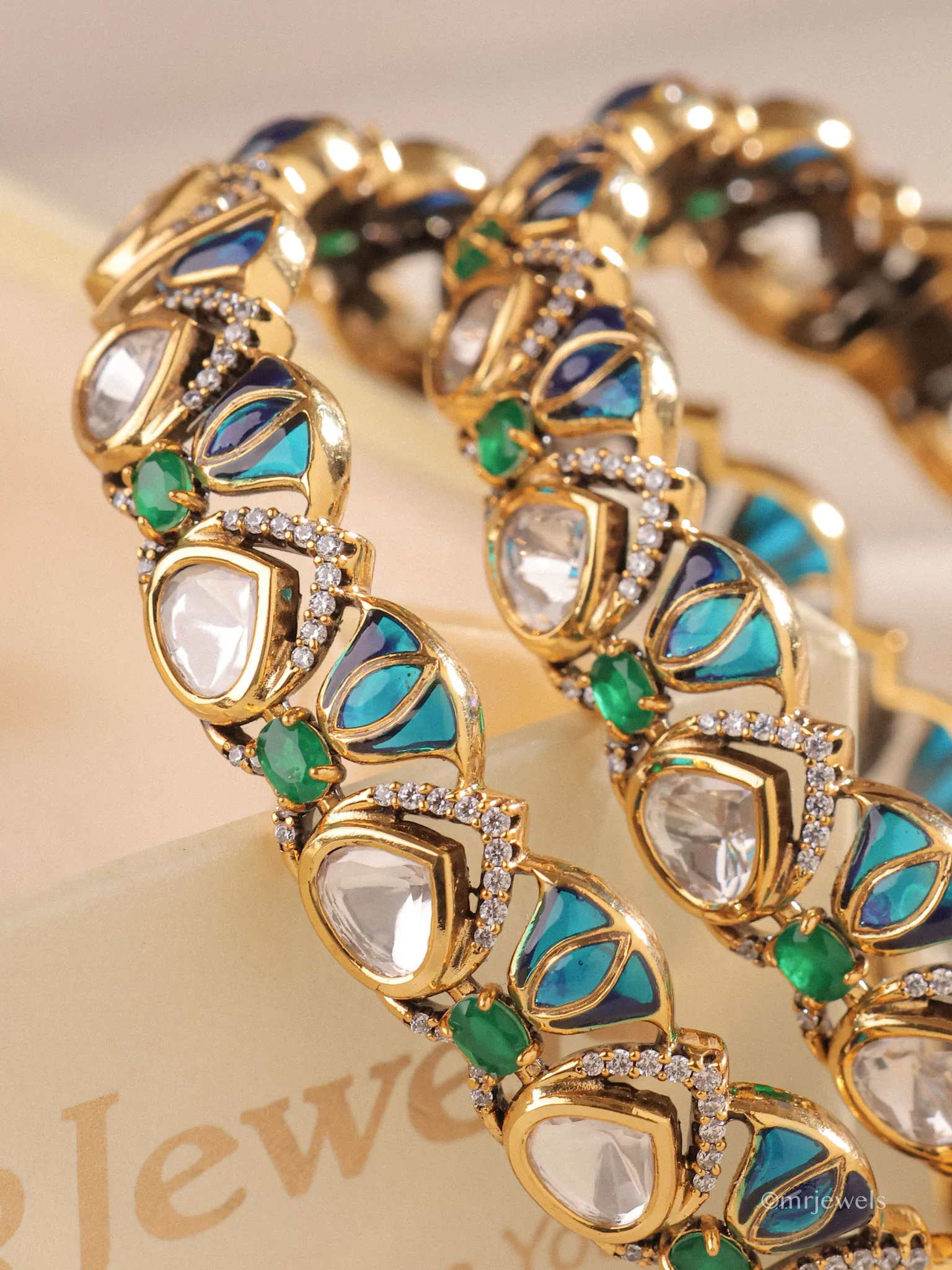 Kiara Antique Kundan Polki Bangles - Image 6