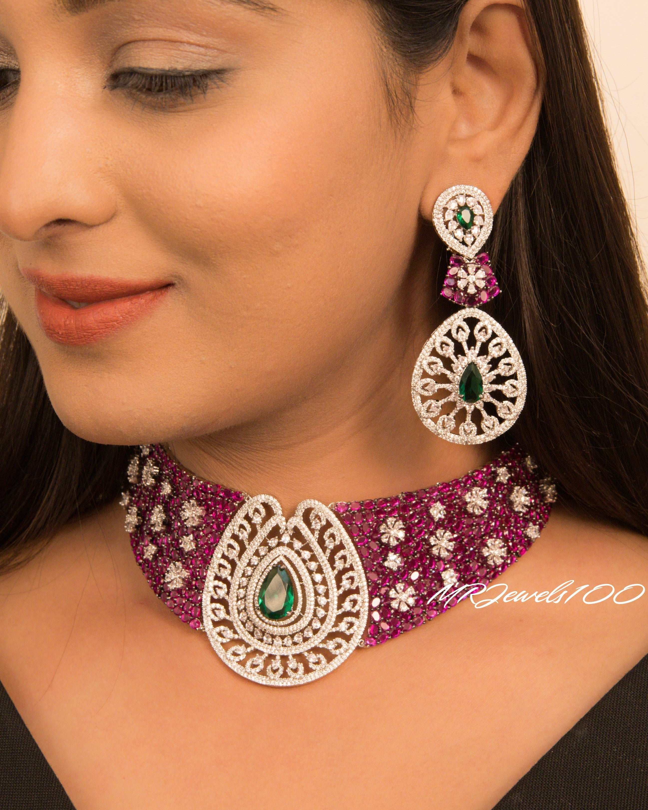 Kiara Nazaqat – Diamond Cut Luxury Necklace Set - Image 3