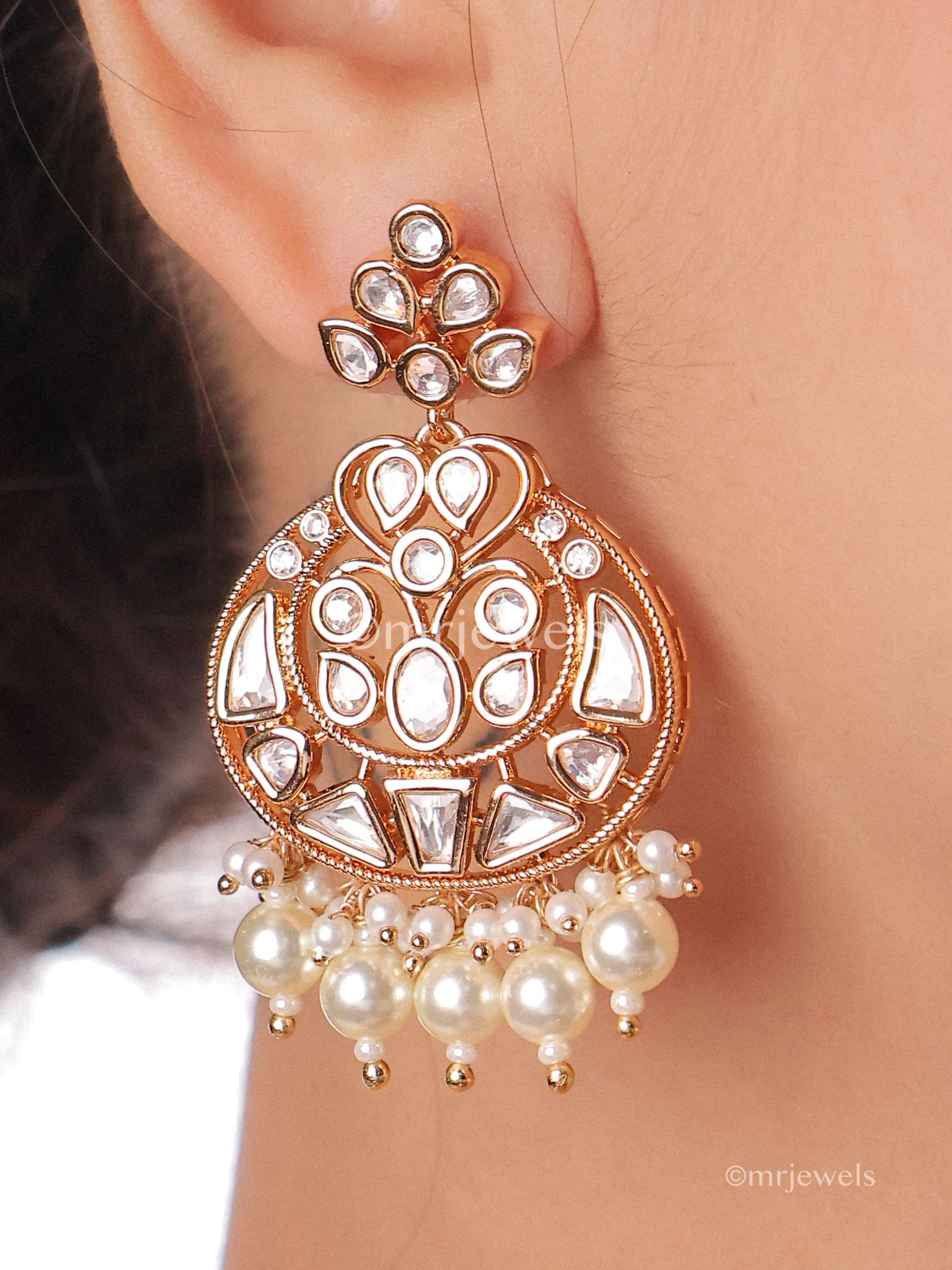 Kiara Polki Pearl Drop Choker Set - Image 3