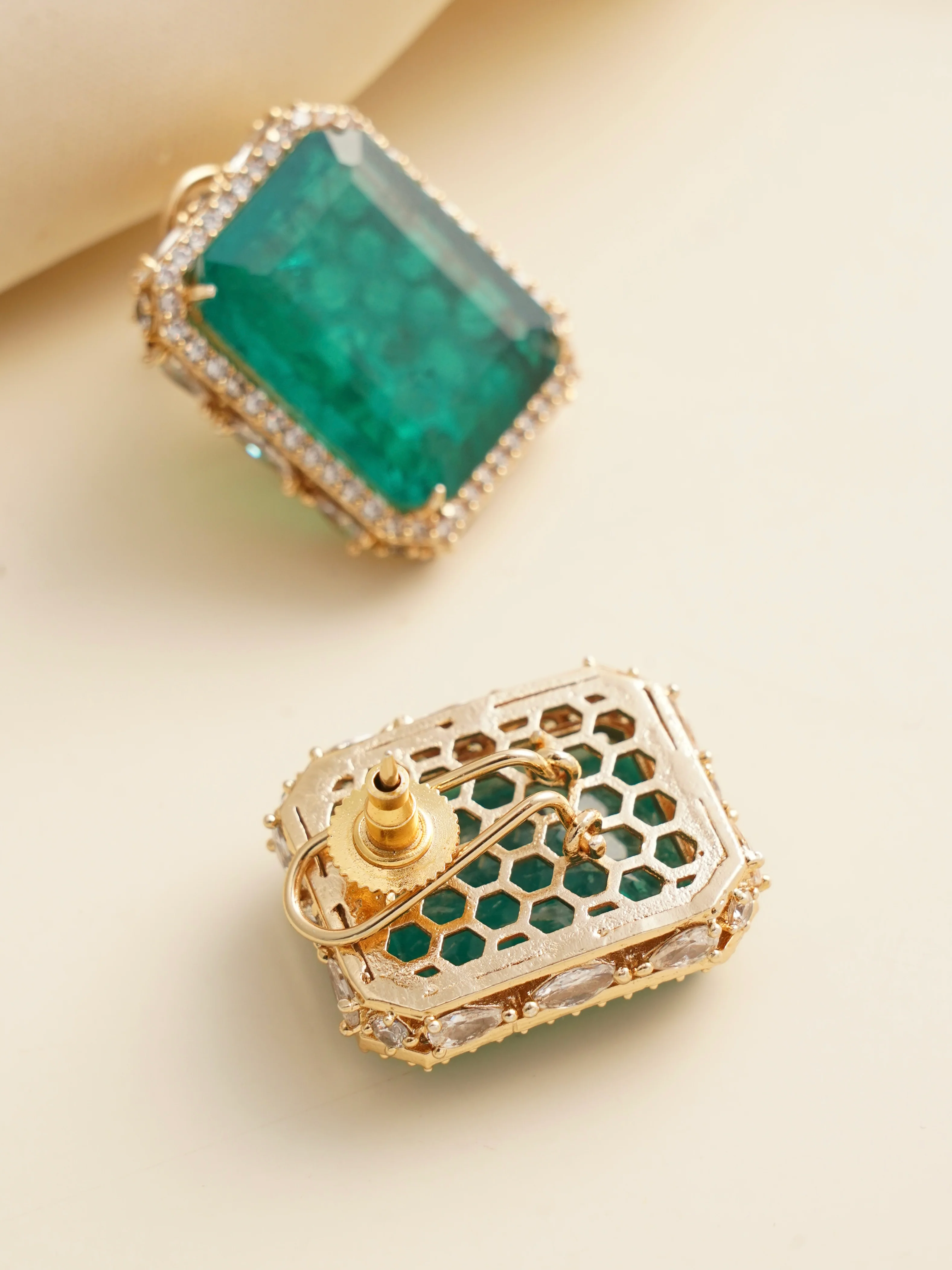 Kiara - Vibrant Doublet stone statement  Earrings - Image 3