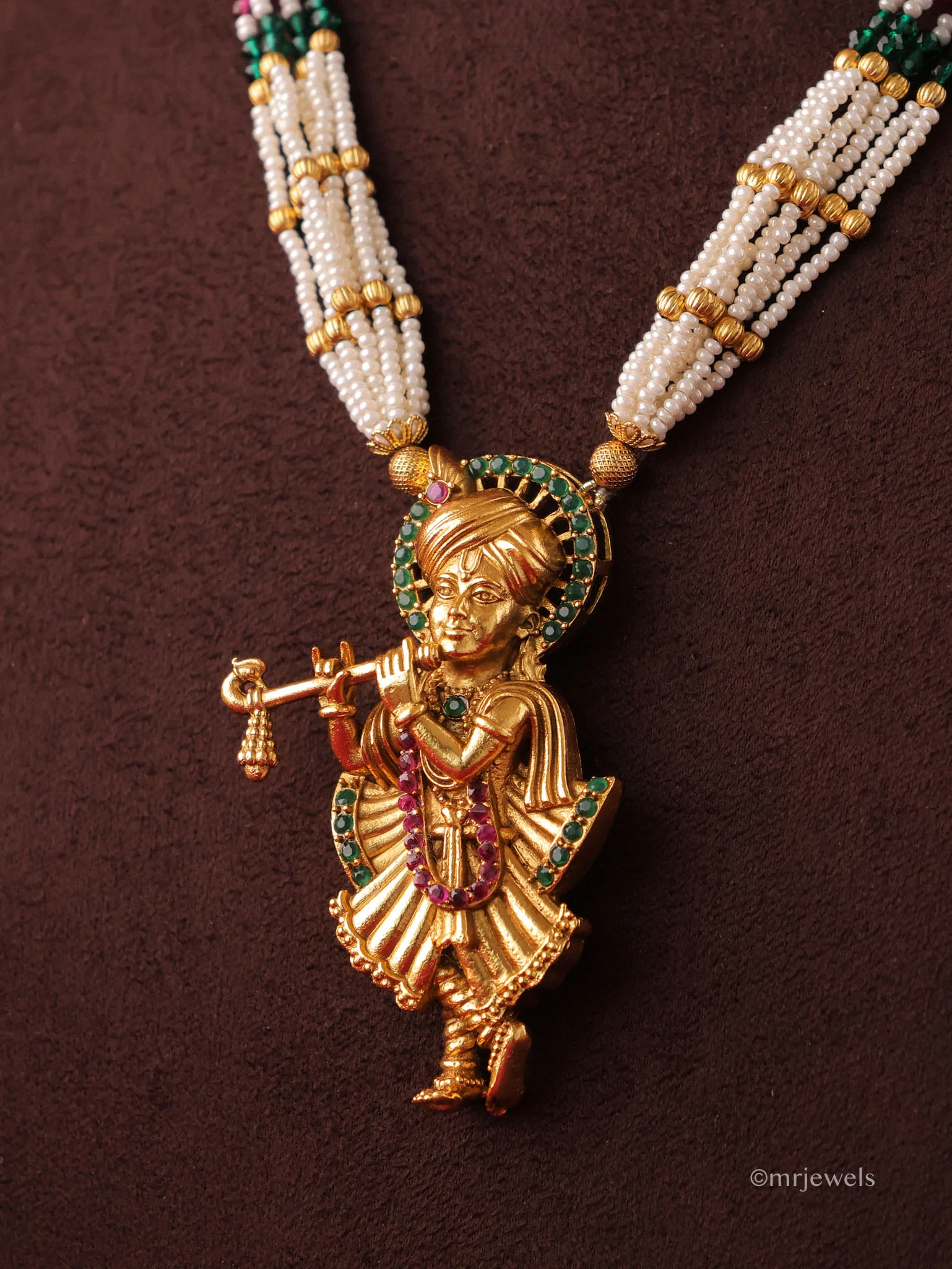 Krishna Heritage Temple Pearl Necklace - Image 2