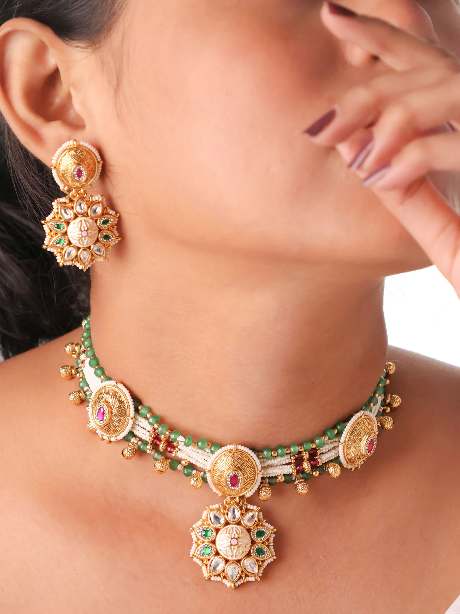 Kundan Beaded Choker Set