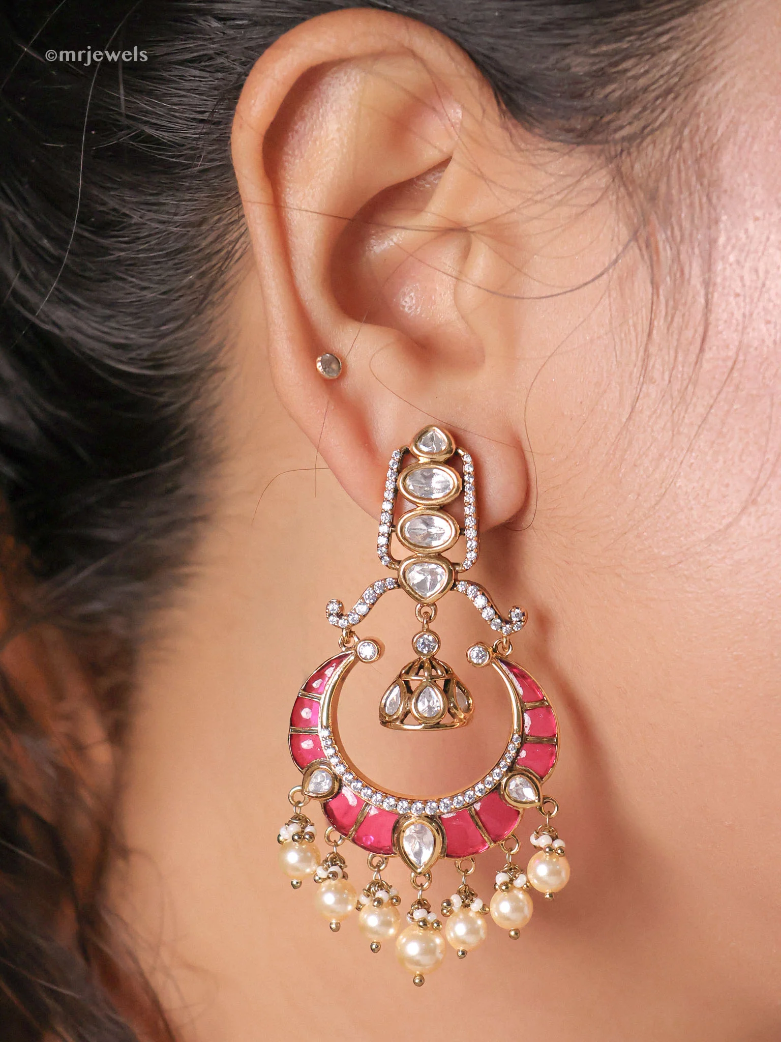 Kundan Hoop Chandbalis - Image 3