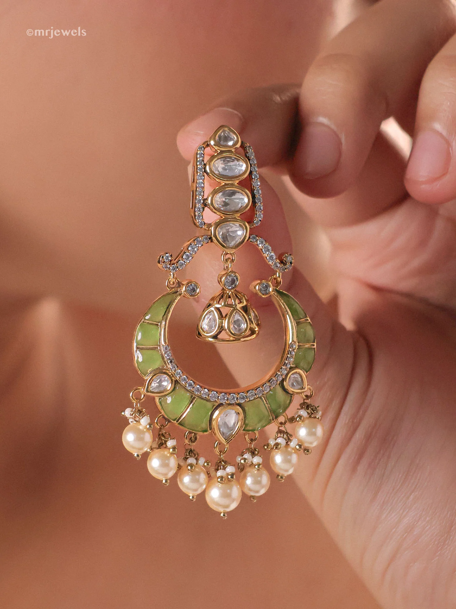 Kundan Hoop Chandbalis - Image 4