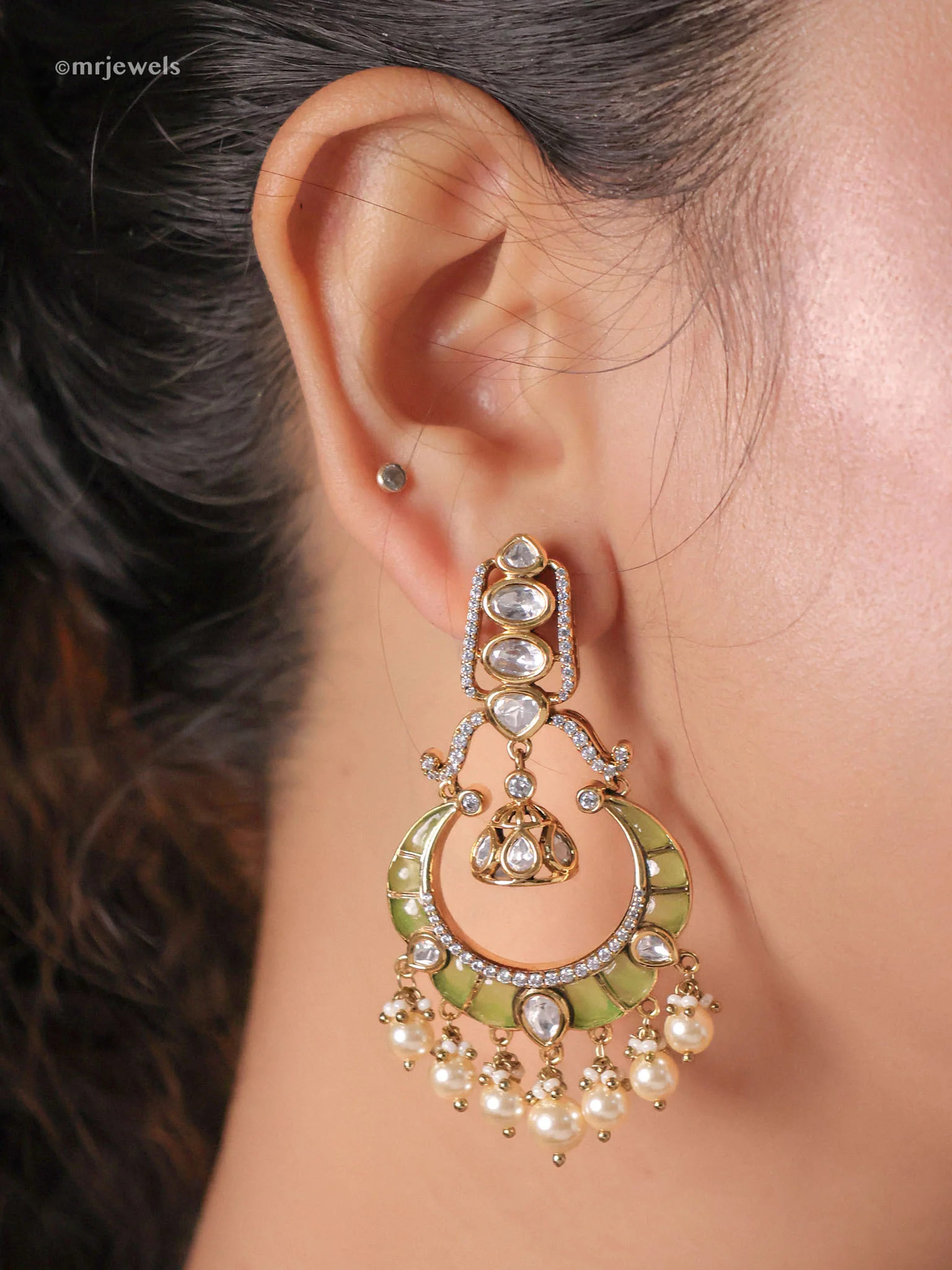 Kundan Hoop Chandbalis - Image 5