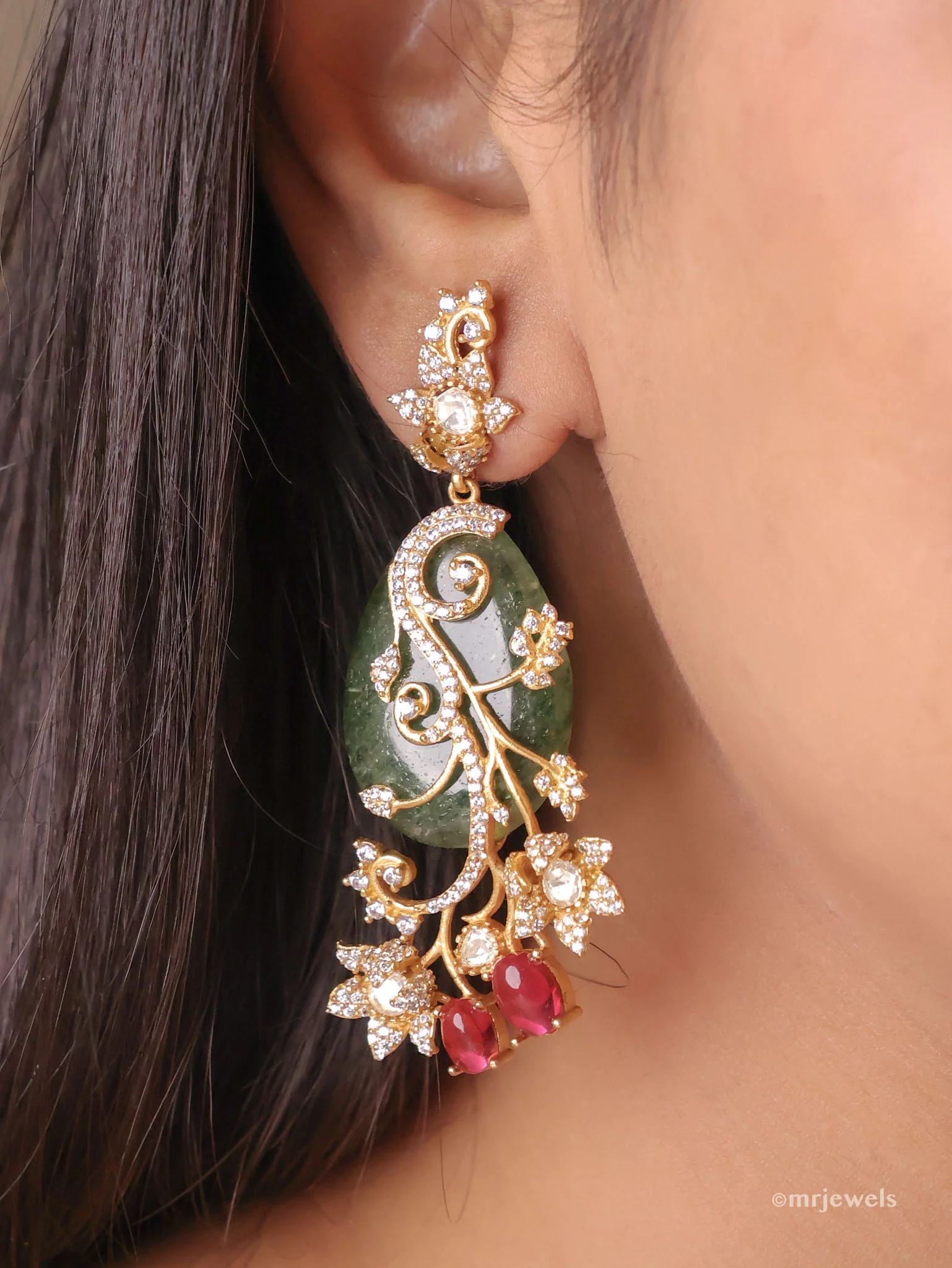 Kundan Polki Drop Earrings