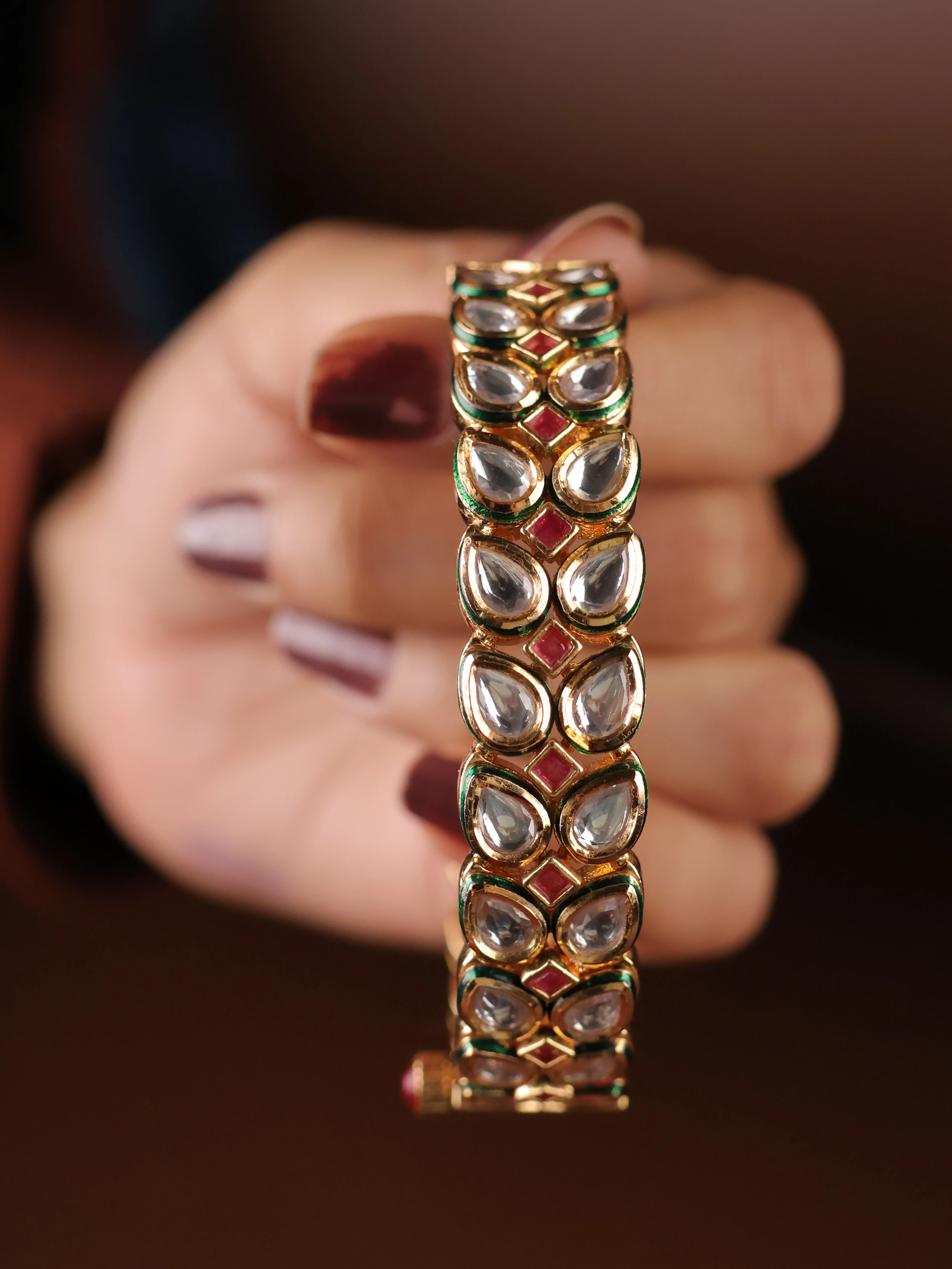 Kundan Ruby Kada Openable