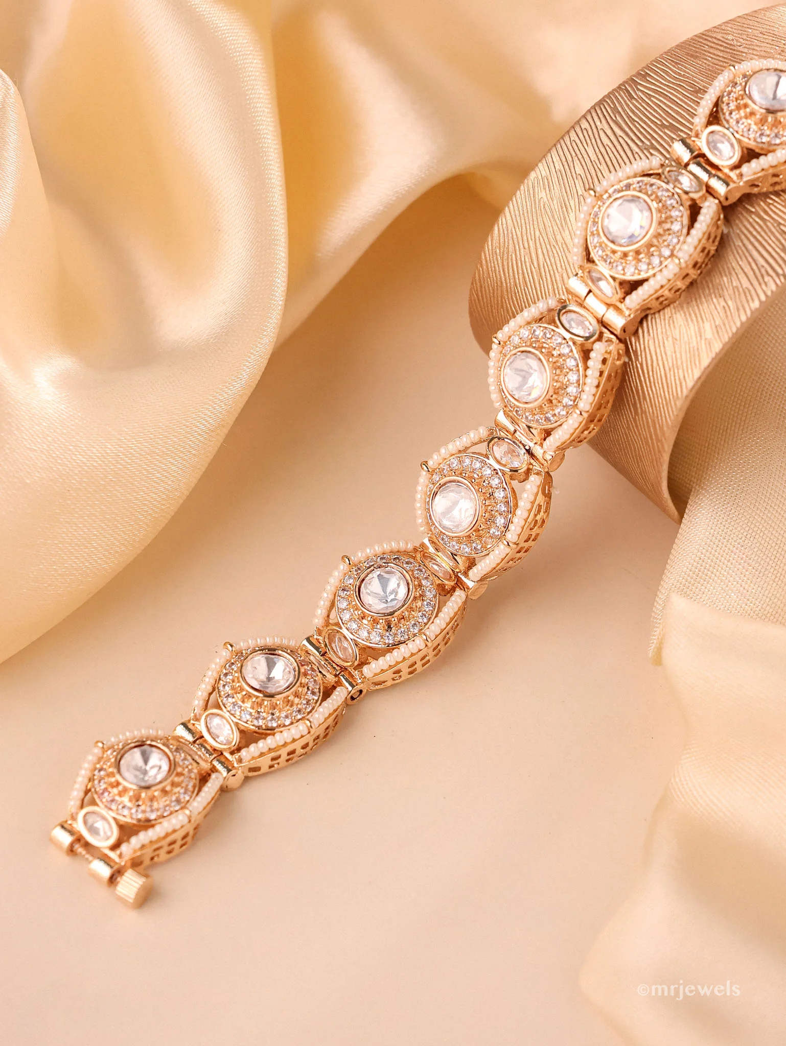 Kundan Tennis Bracelet- 19cm