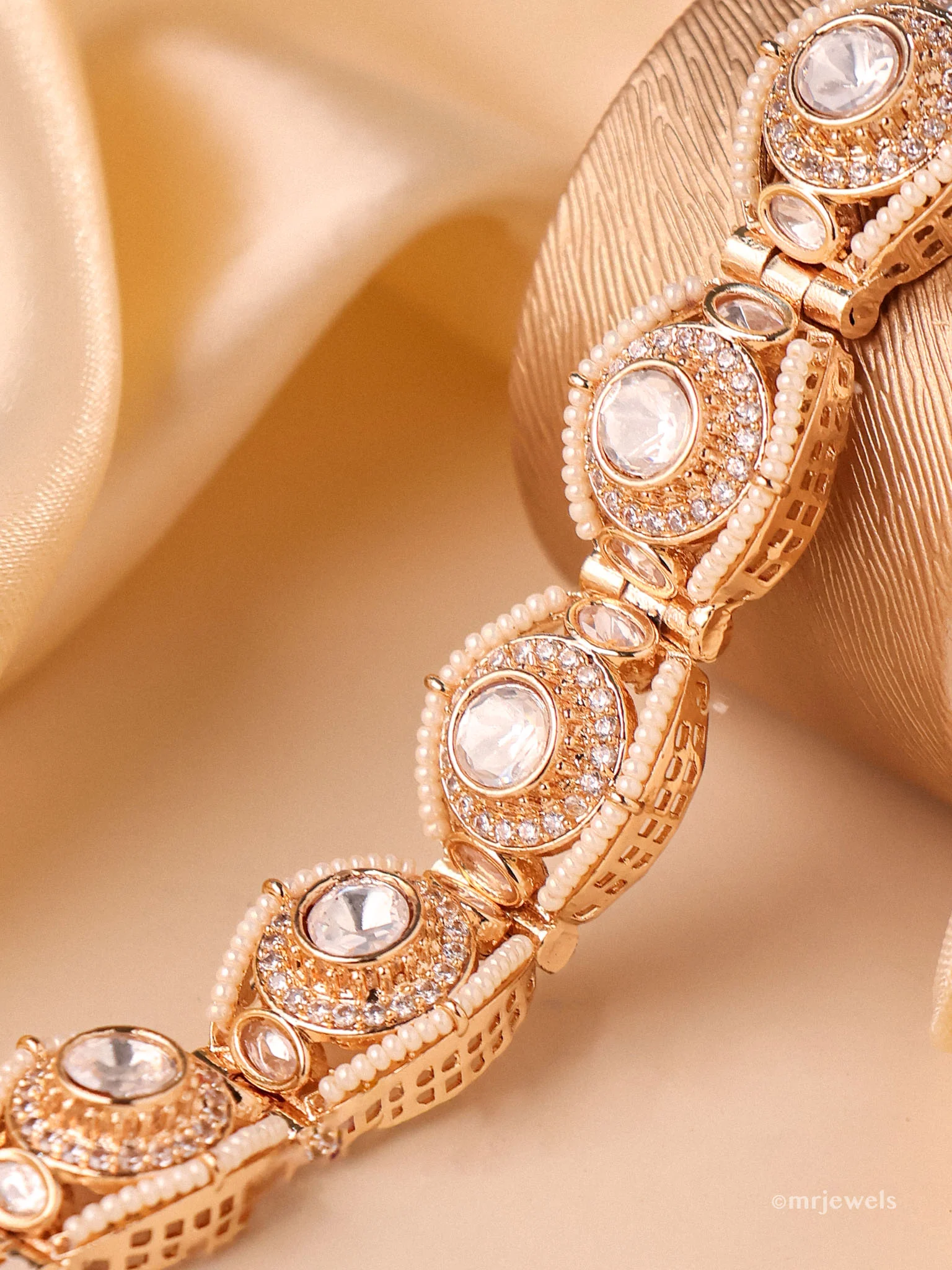 Kundan Tennis Bracelet- 19cm - Image 2