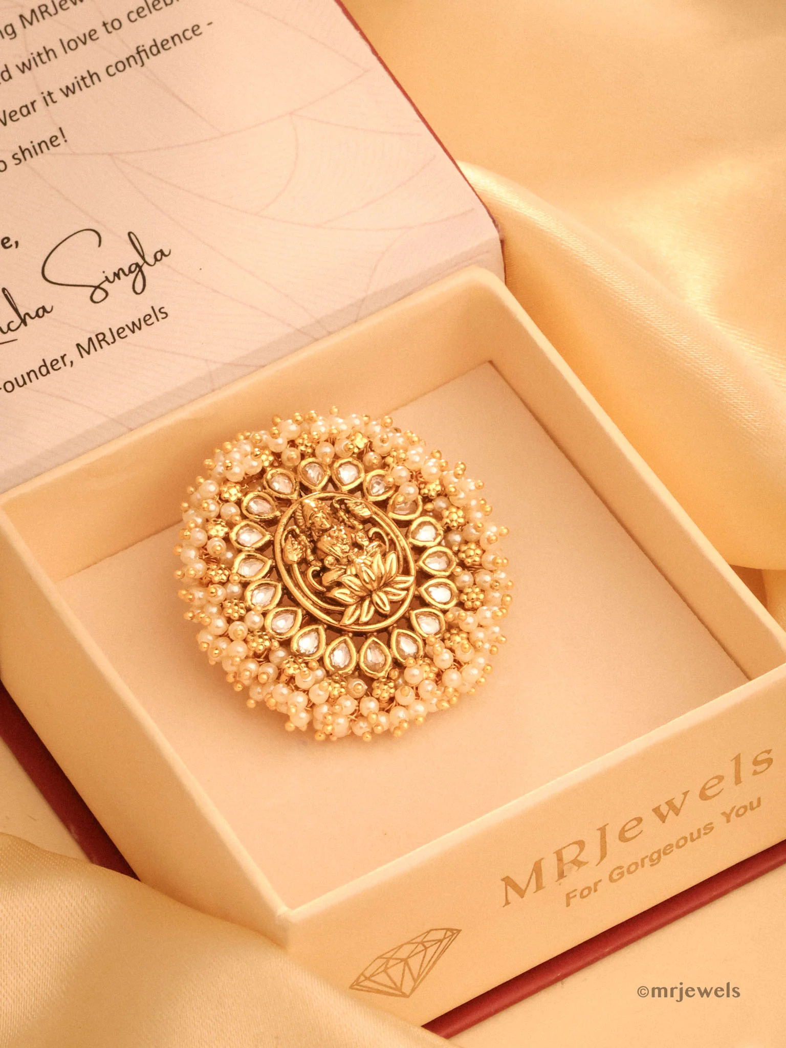 Lakshmi Pearls Ring-Adjustable size