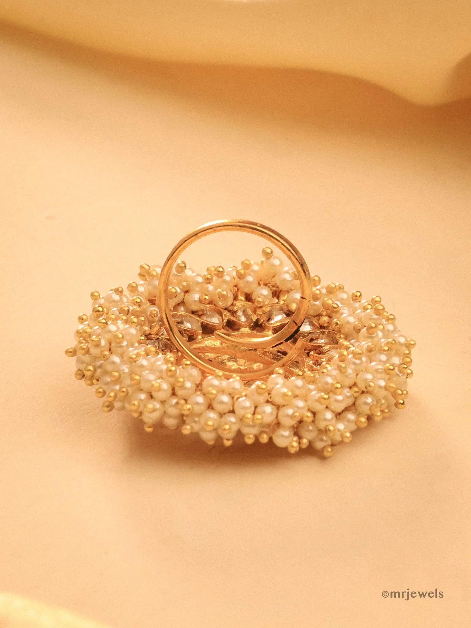 Lakshmi Pearls Ring-Adjustable size - Image 3