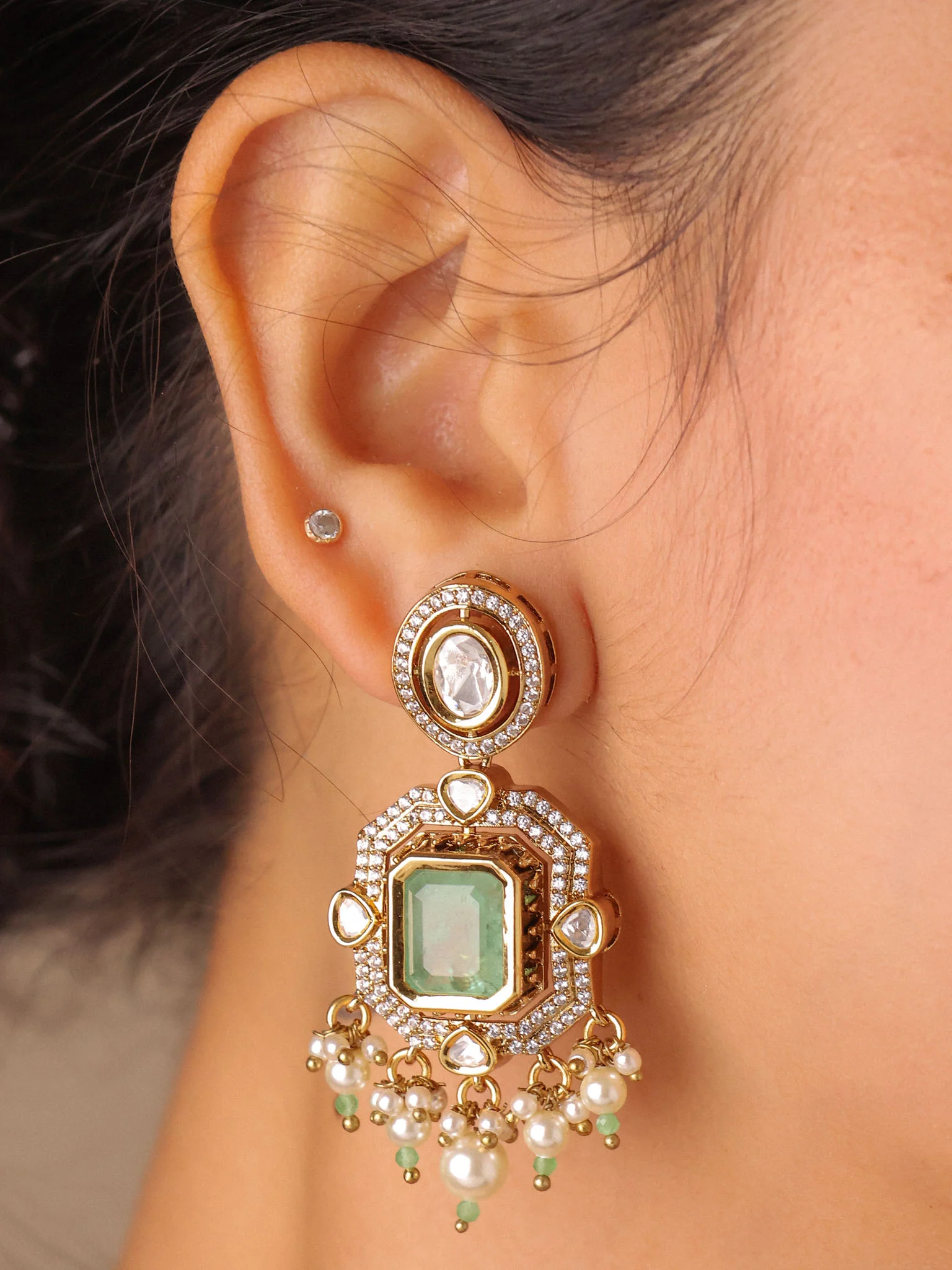 Lavanya Emerald Ruby Polki Choker Set - Image 8