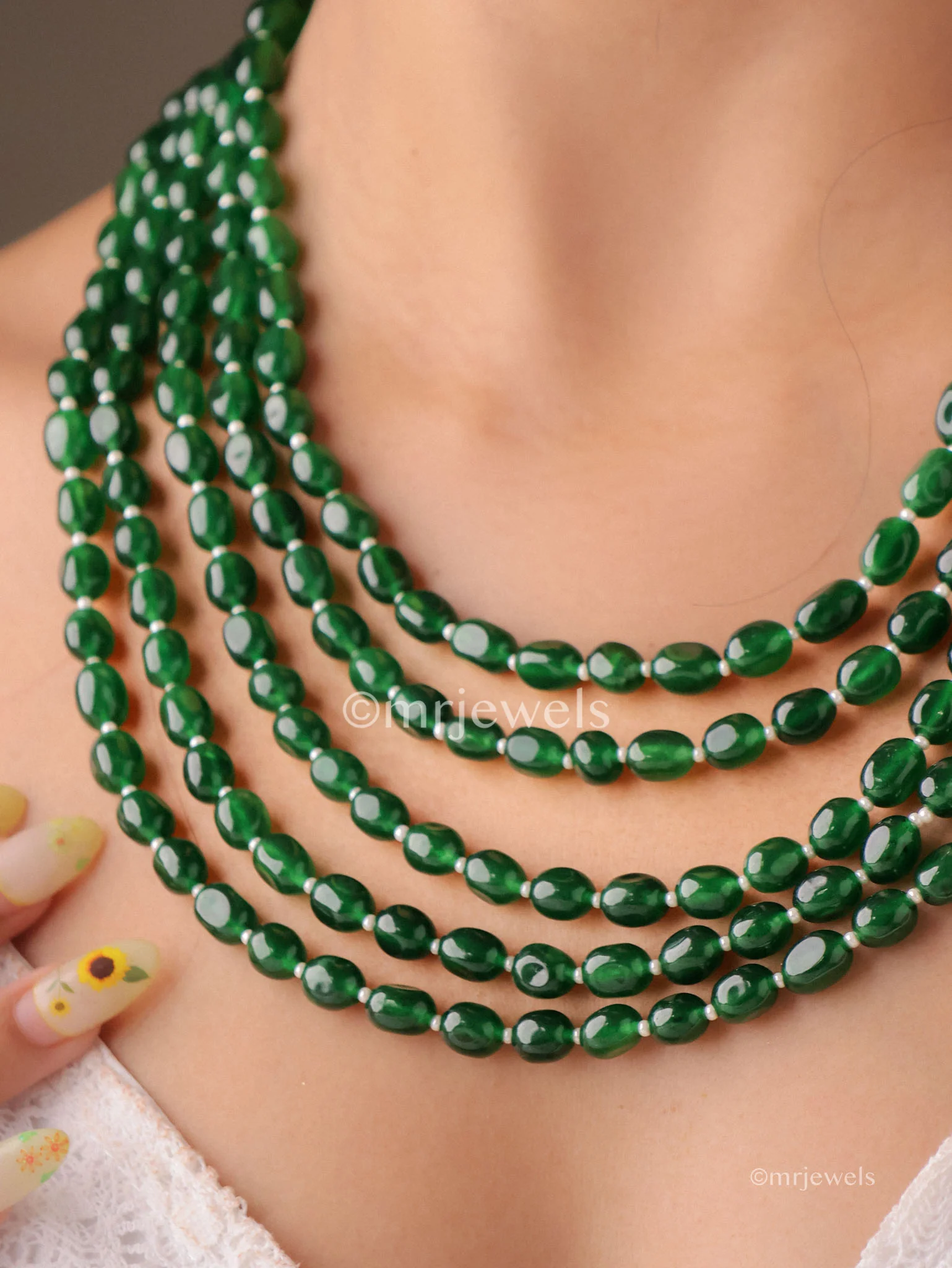 Layered Pearl Statement Necklace - Image 2