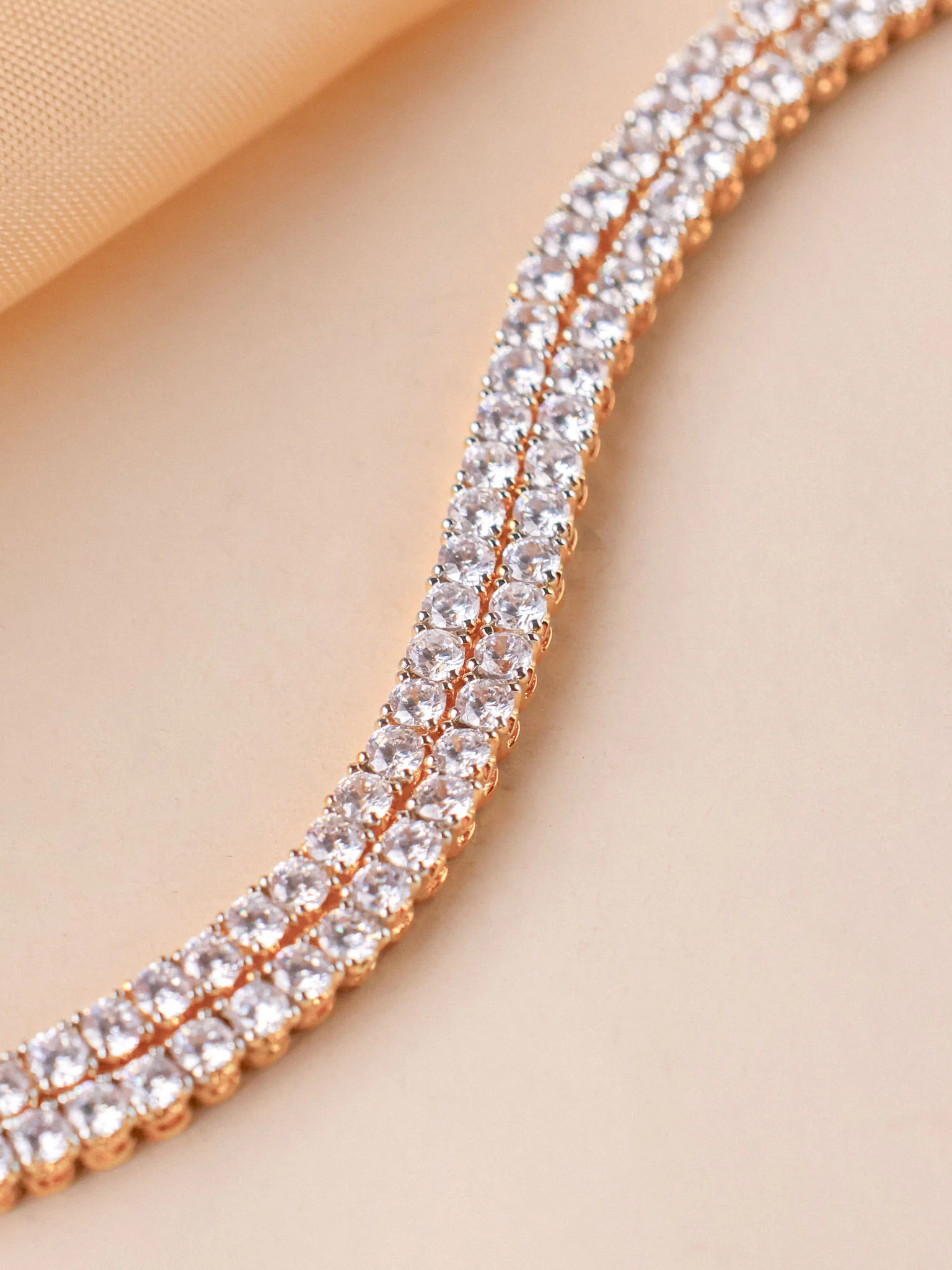 Layered Tennis American Diamond Bracelet - Image 2