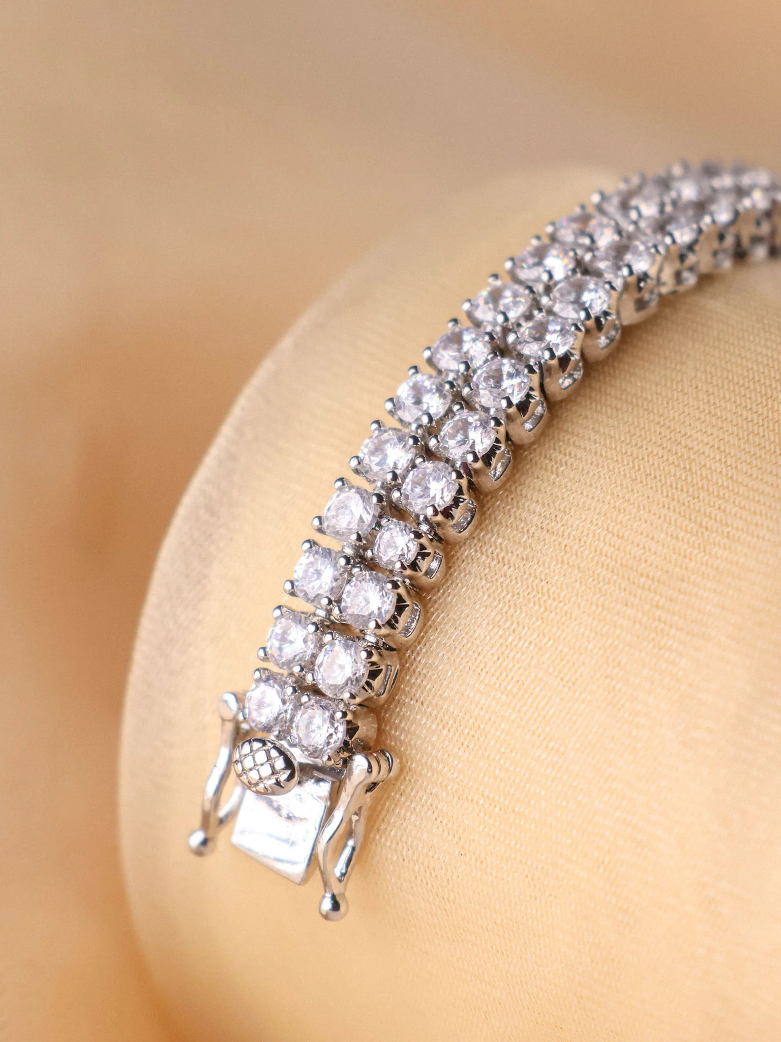 Layered Tennis American Diamond Bracelet - Image 4