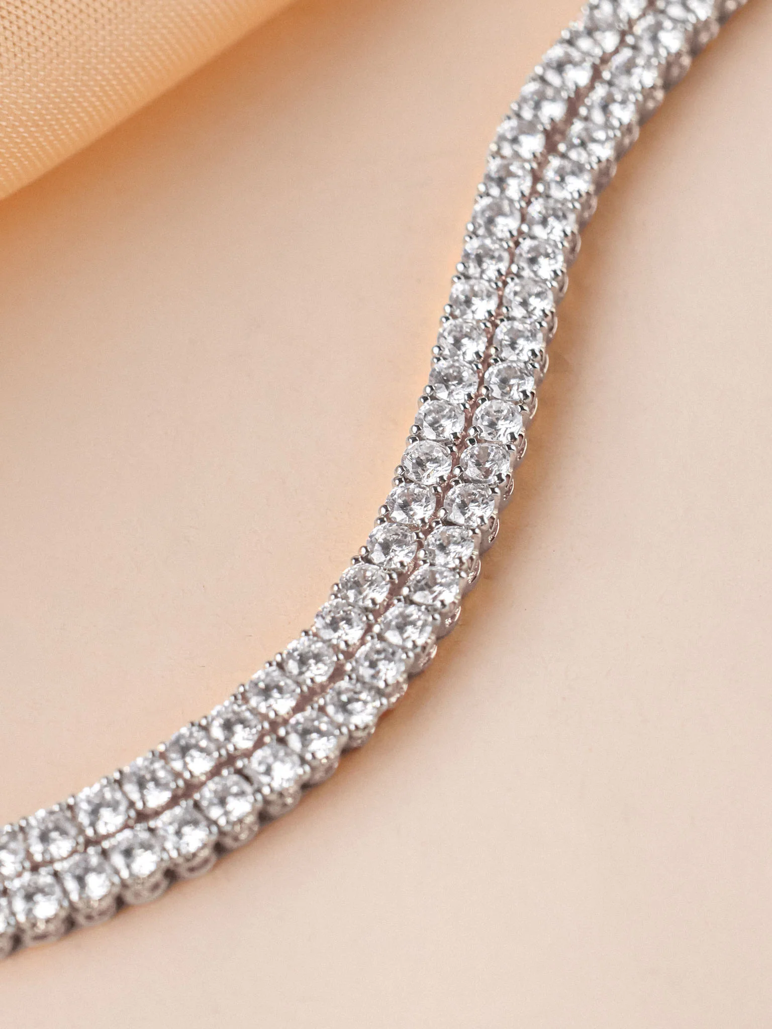 Layered Tennis American Diamond Bracelet - Image 5