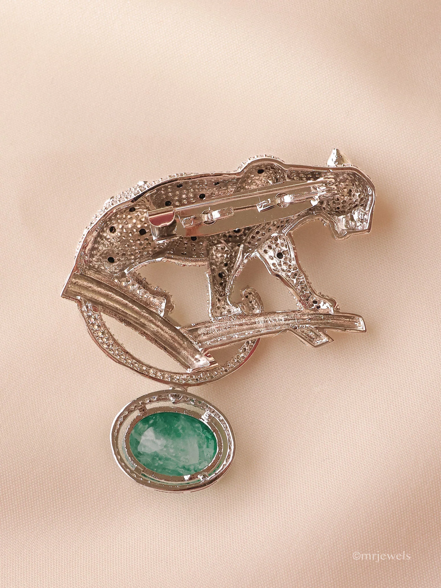Leopard Statement Emerald Green Brooch - Image 3