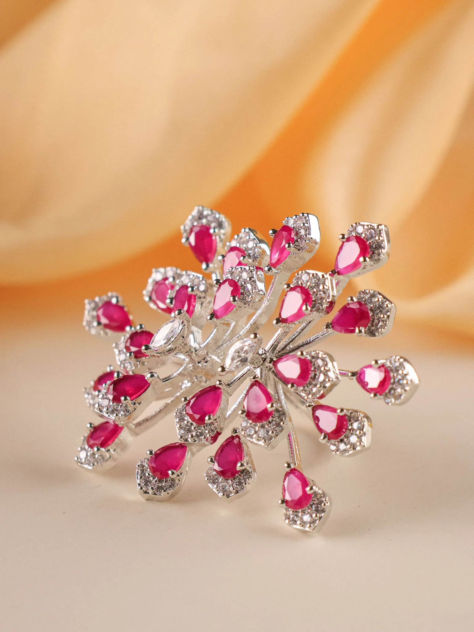 Lux Designer Emerald Cocktail Ring-Free size - Image 5