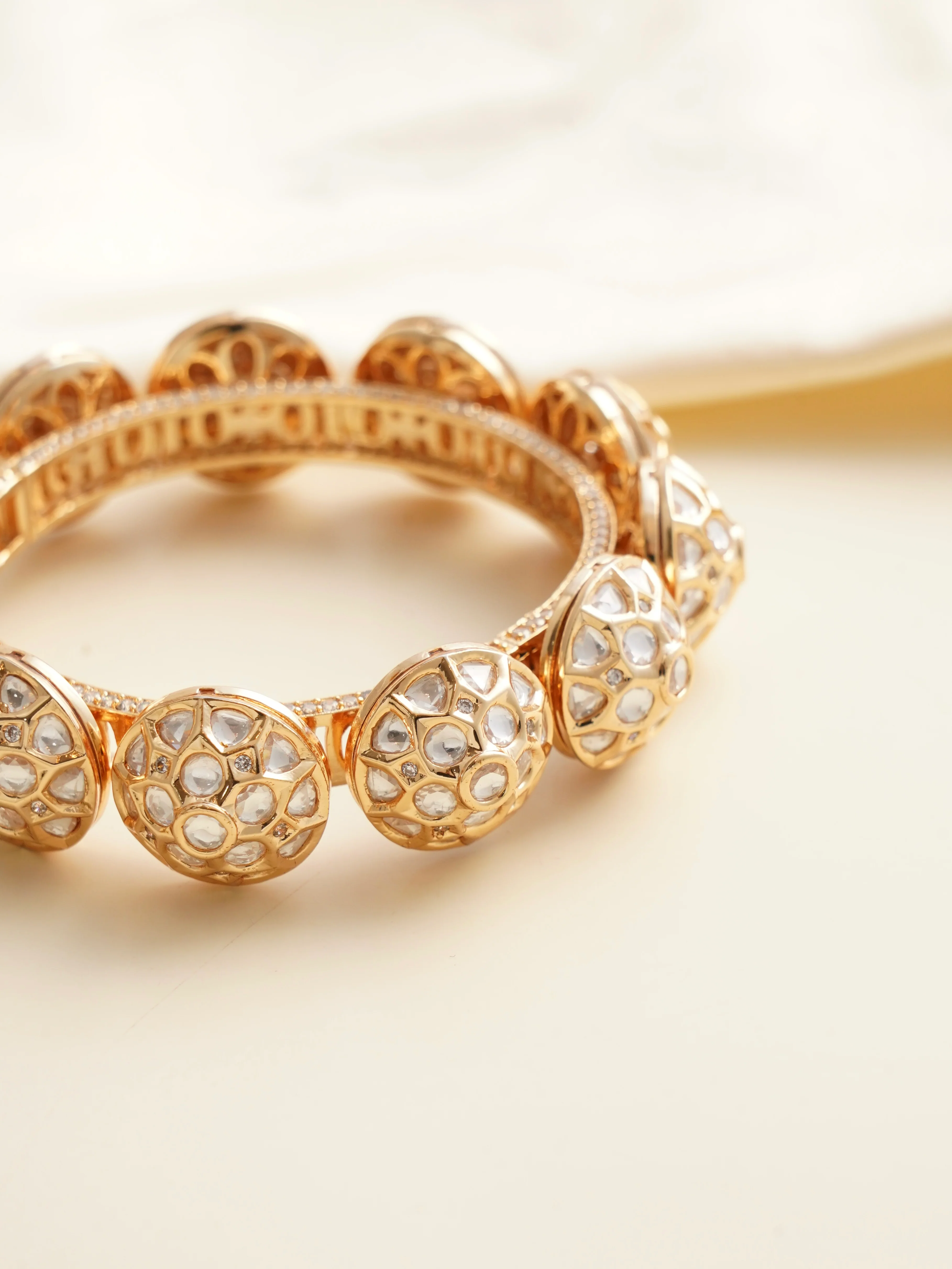 Luxe kundan Polki Statement kada openable - Image 2
