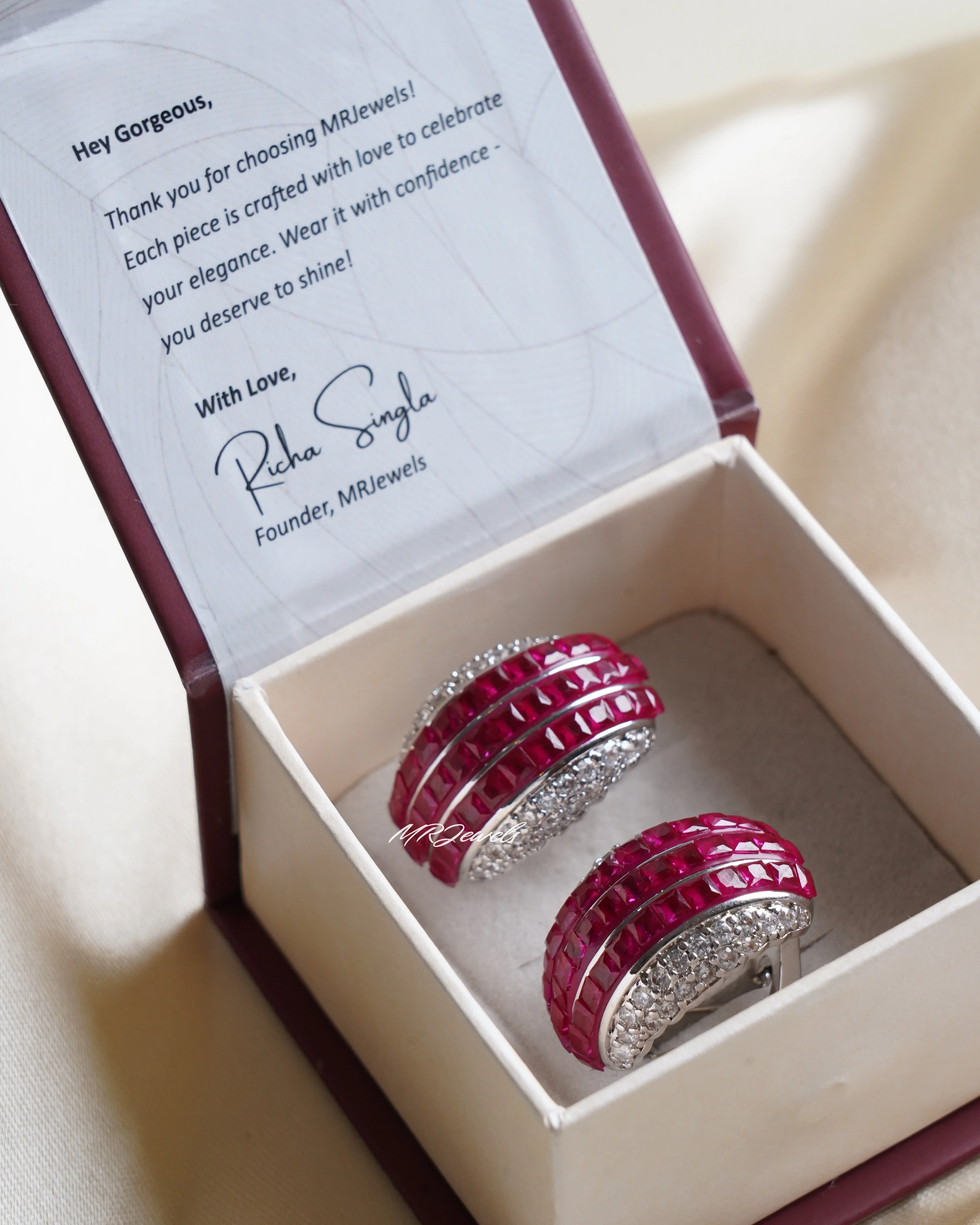 Luxe Ruby & Multicolor Stud Earrings