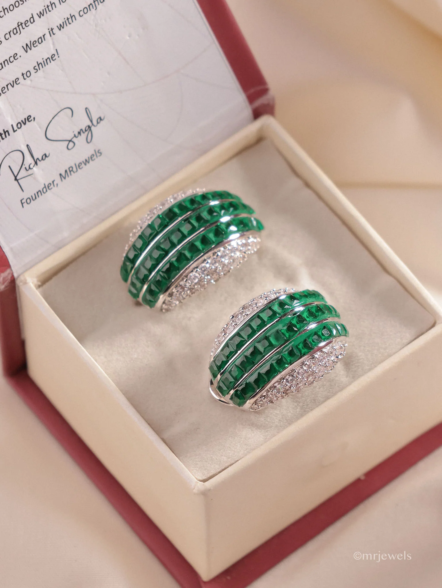 Luxe Ruby & Multicolor Stud Earrings - Image 5