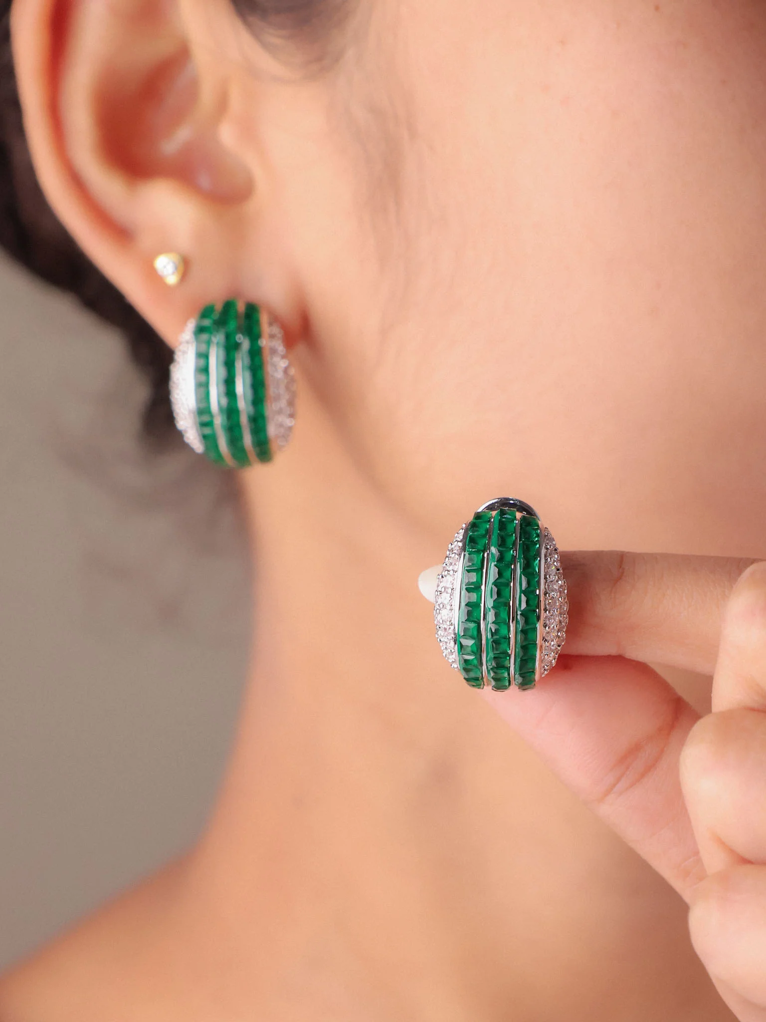 Luxe Ruby & Multicolor Stud Earrings - Image 6