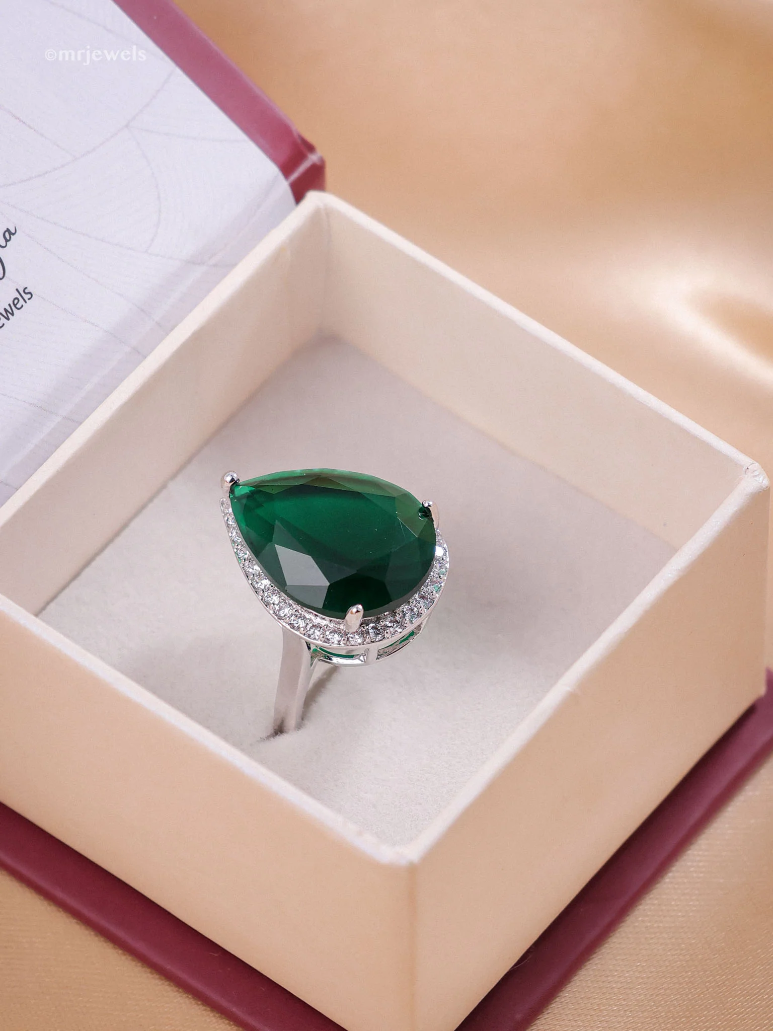 Luxe Teardrop Cocktail Ring (Adjustable) - Image 6