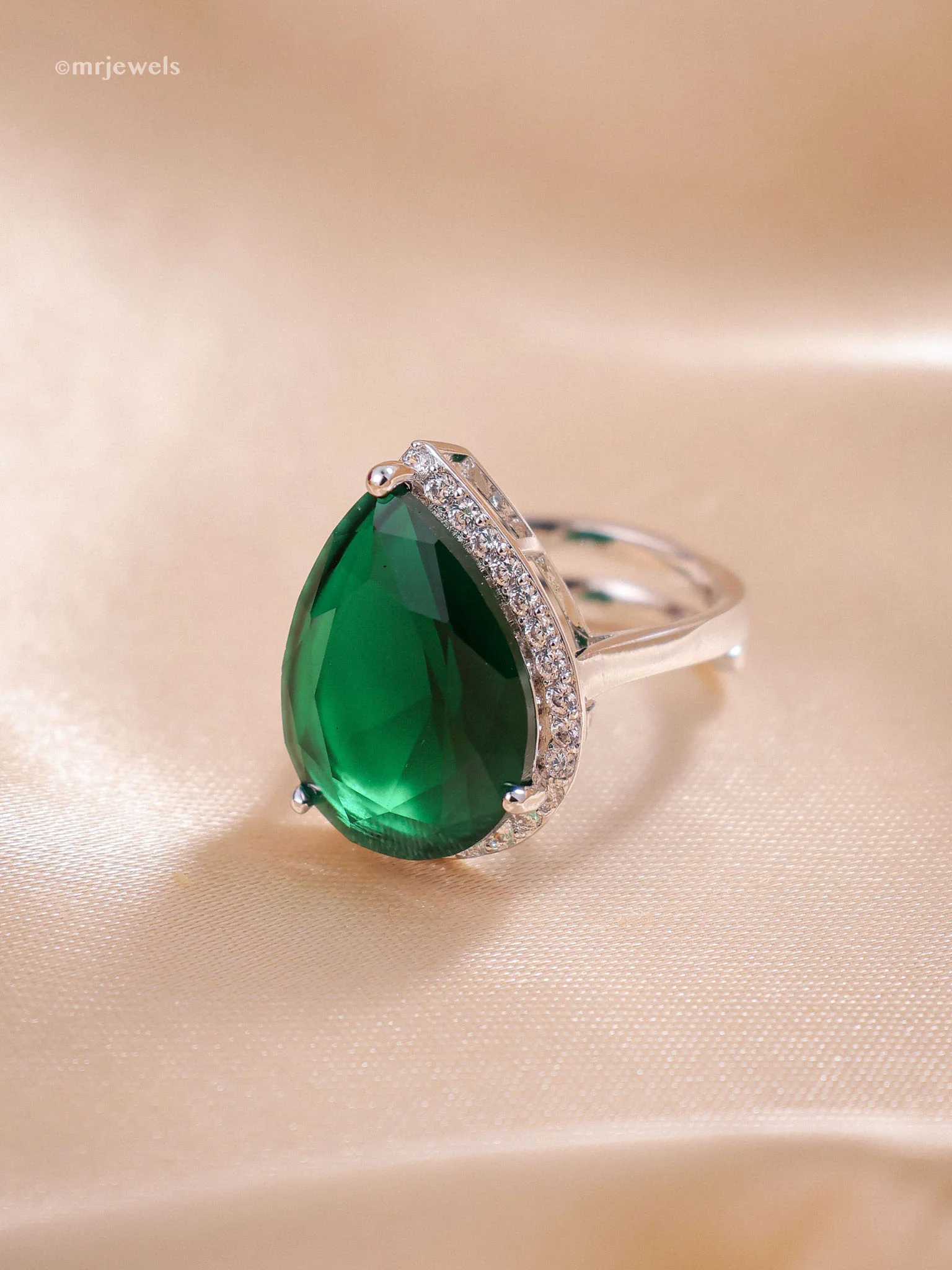 Luxe Teardrop Cocktail Ring (Adjustable) - Image 7