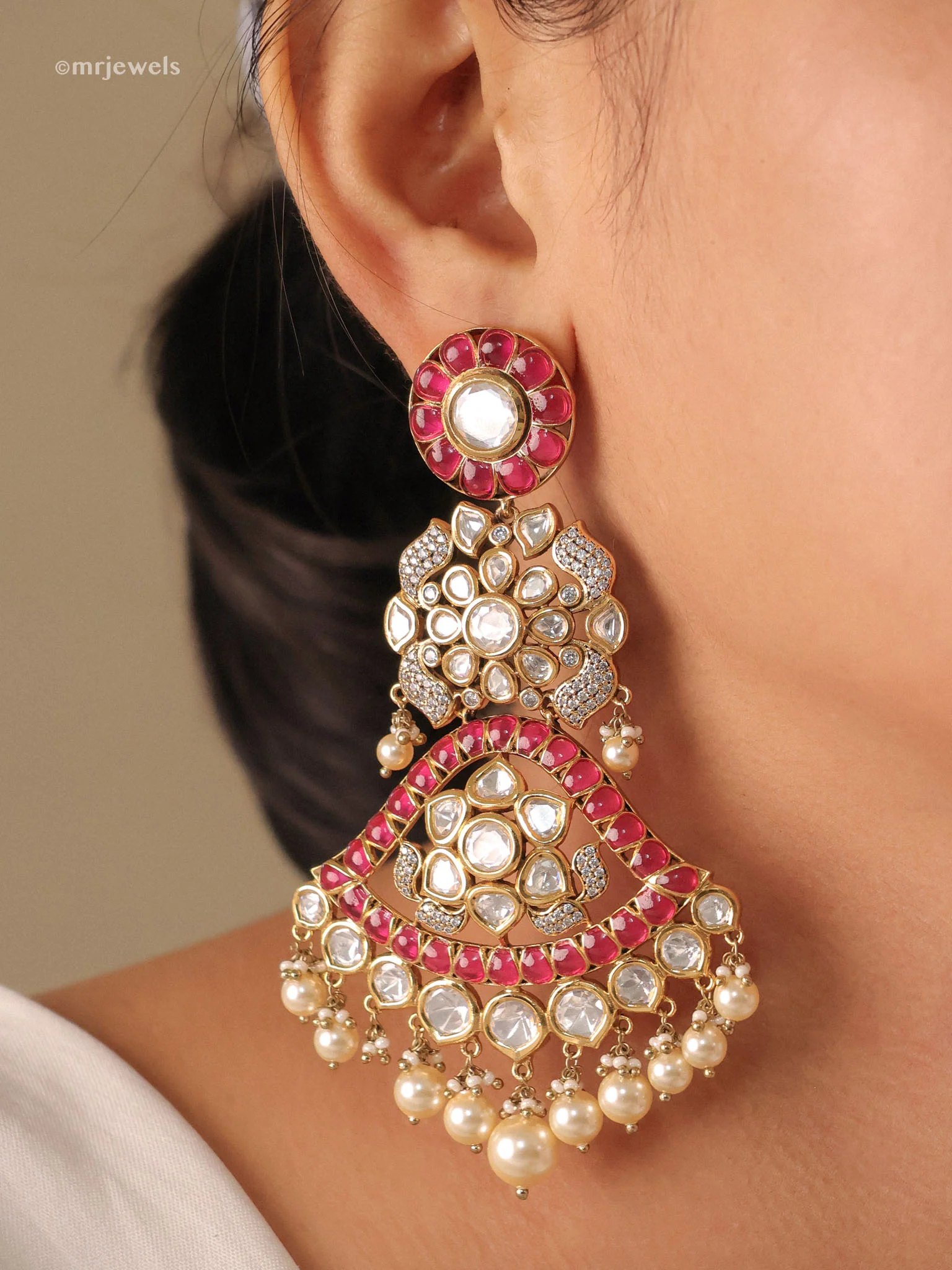 Maharani Polki  Emerald/ Ruby  Chandbali