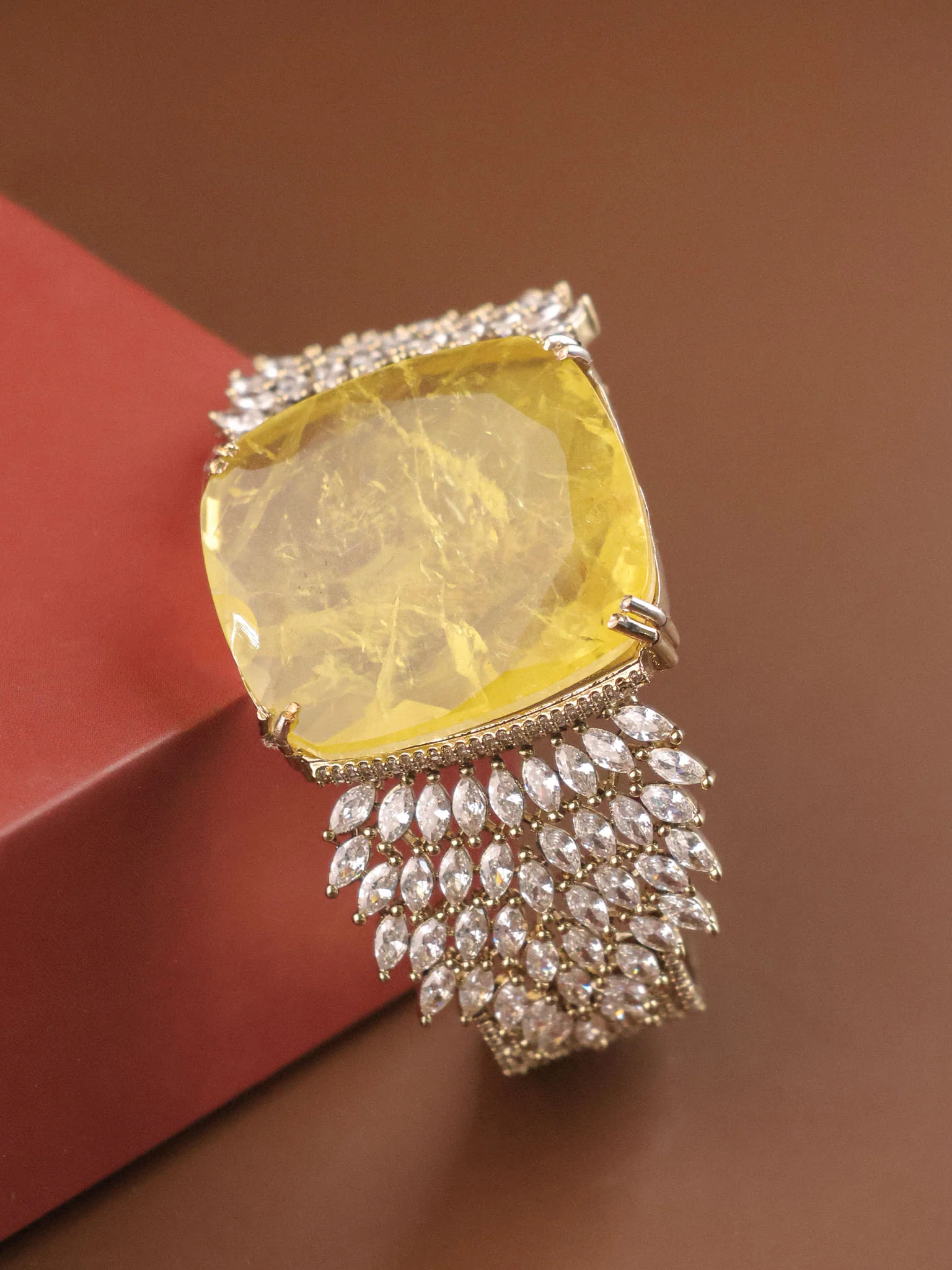 Majestic Gemstone Cascade Cuff Bracelete - Image 3